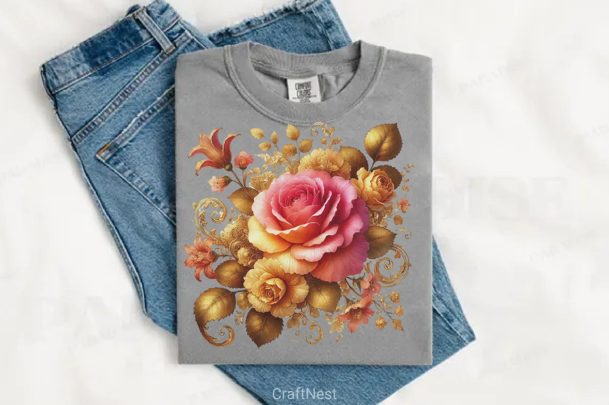 Spring Rose Flower Clipart Bundle 1 - CraftNest - Digital Crafting and Art