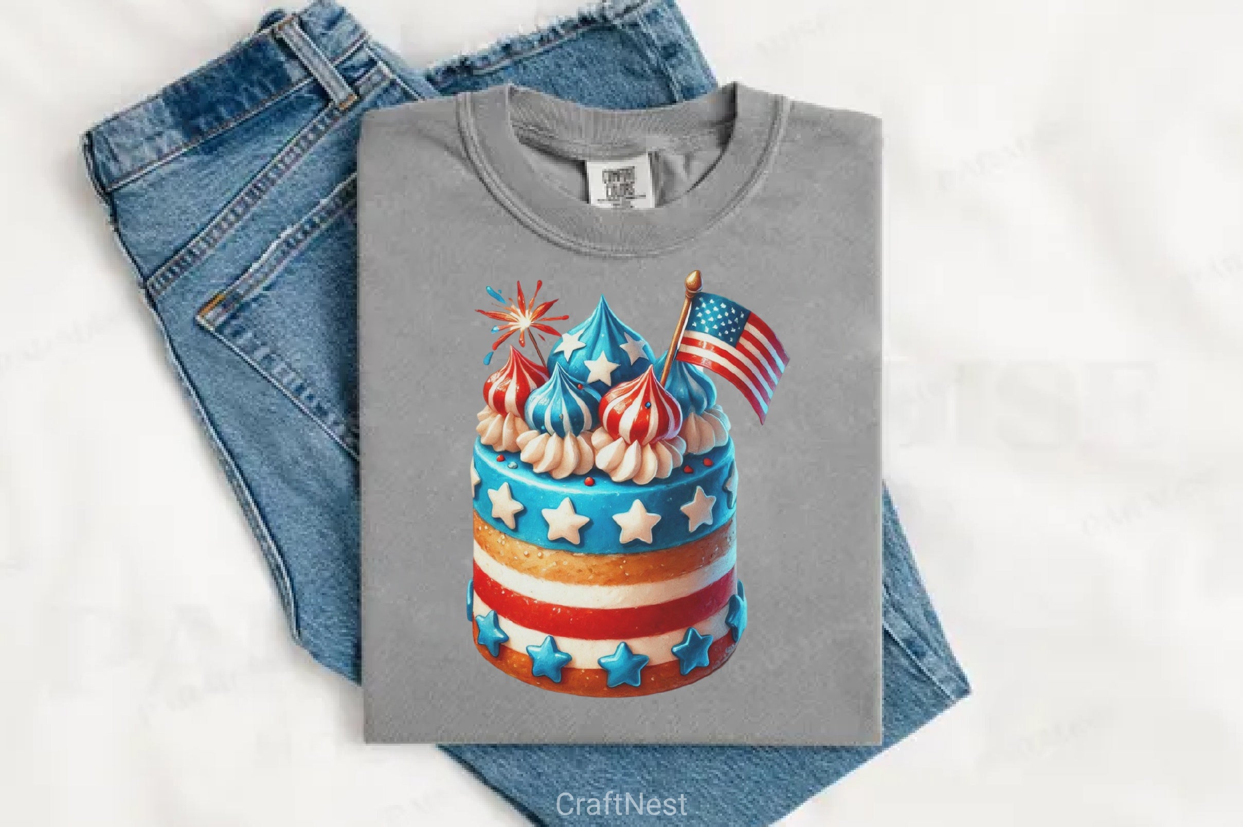 4th of July Cake Clipart Bundle - CraftNest - Digital Crafting and Art