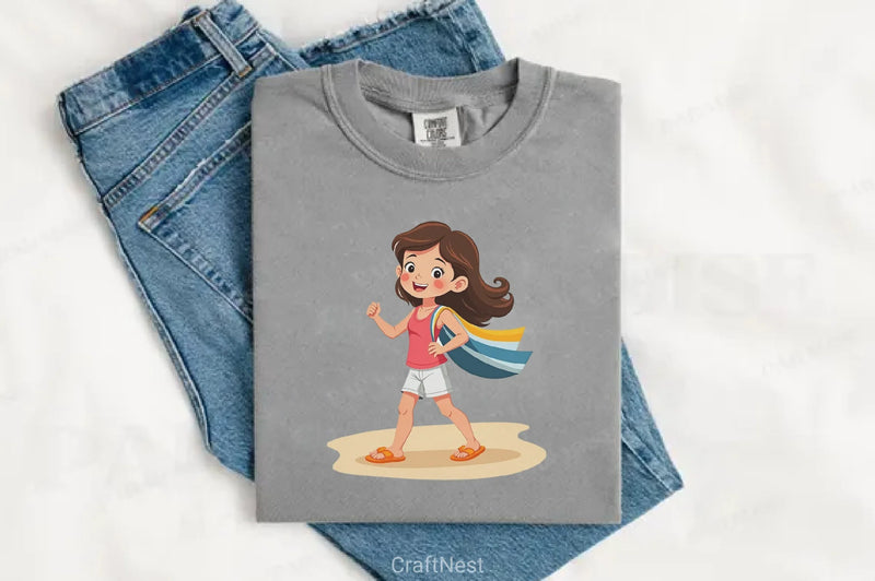 Summer Girl Clipart Bundle - CraftNest - Digital Crafting and Art