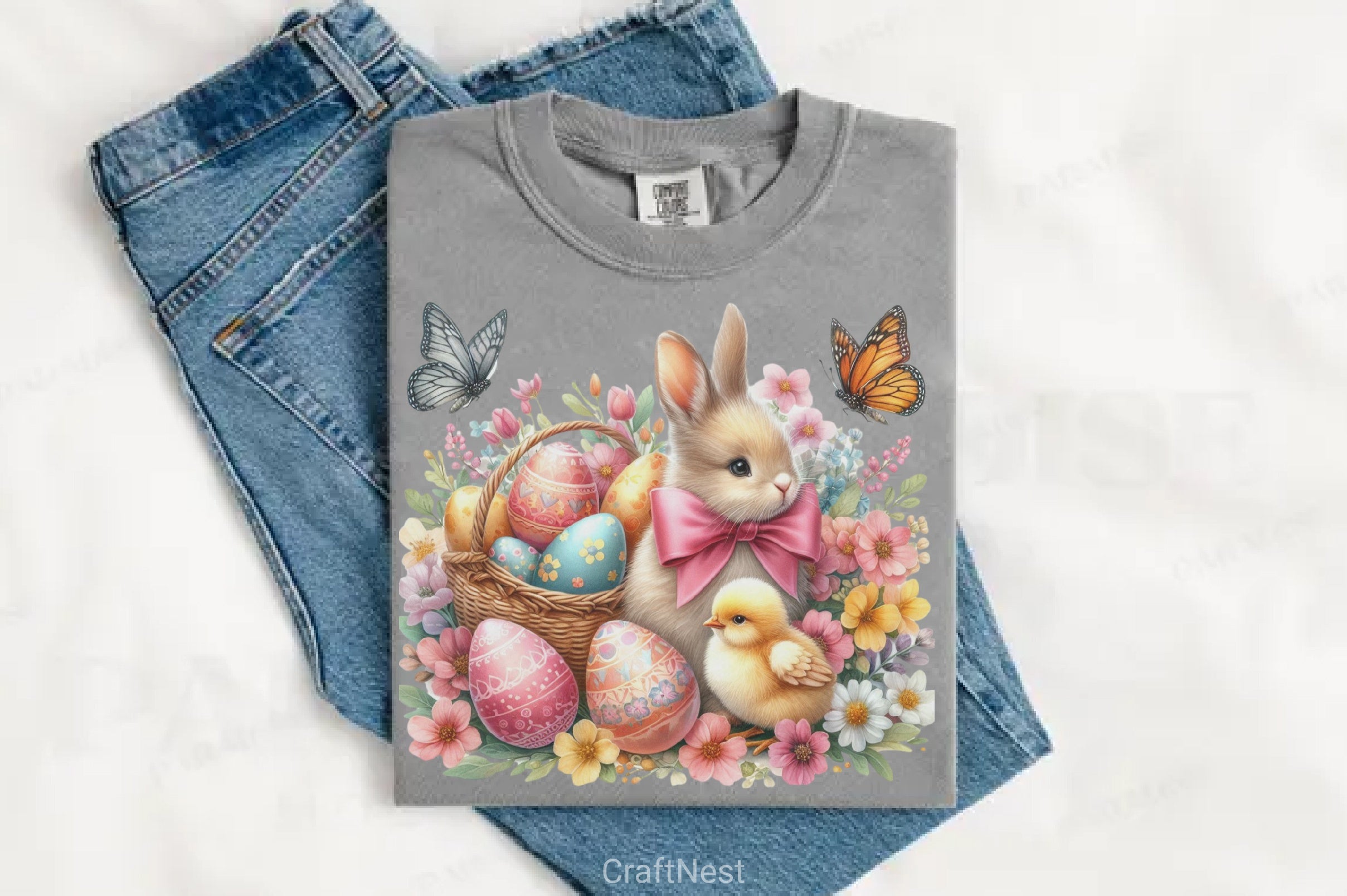 Cute Easter Bunny Clipart Bundle - CraftNest - Digital Crafting and Art