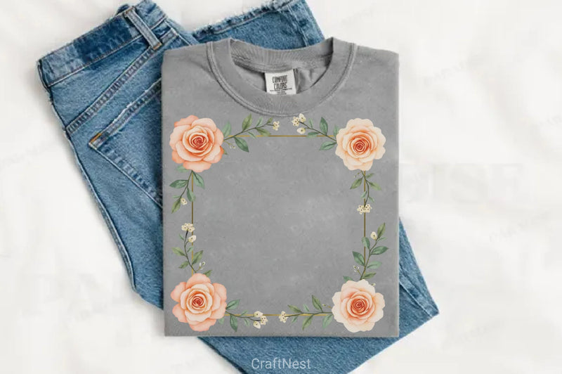 Floral Border Frame Clipart Bundle - CraftNest - Digital Crafting and Art