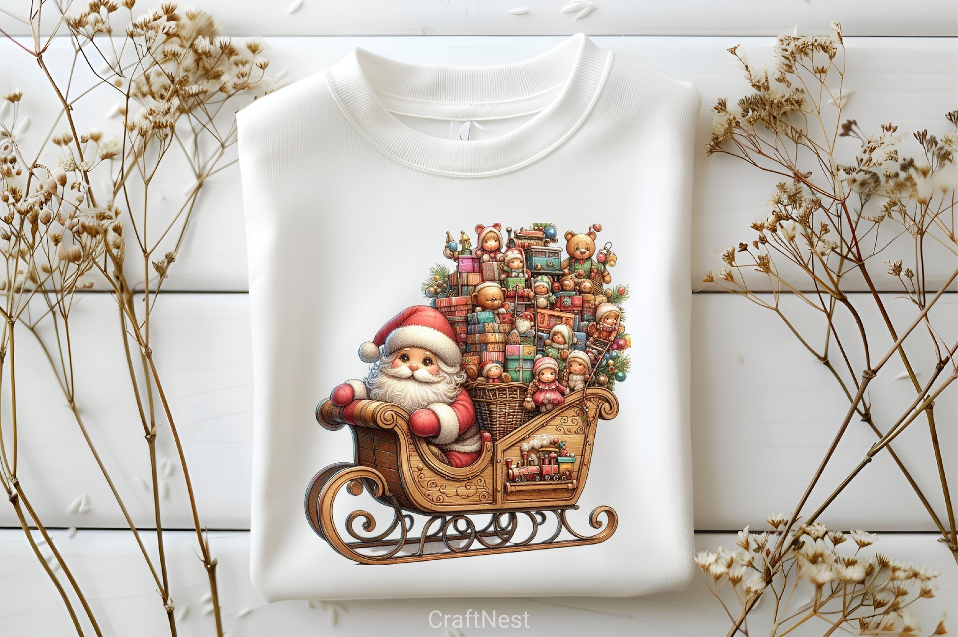 Christmas Santa Sleigh Clipart Bundle - CraftNest - Digital Crafting and Art