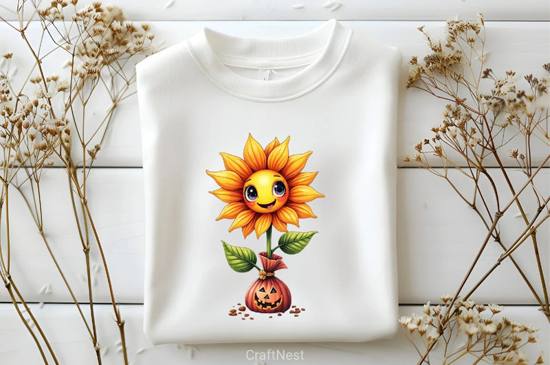 Cute Halloween Flowers Clipart Bundle - CraftNest - Digital Crafting and Art