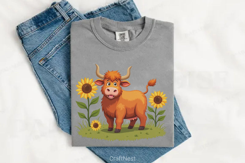 Summer Highland Cow Clipart Bundle 6 - CraftNest - Digital Crafting and Art