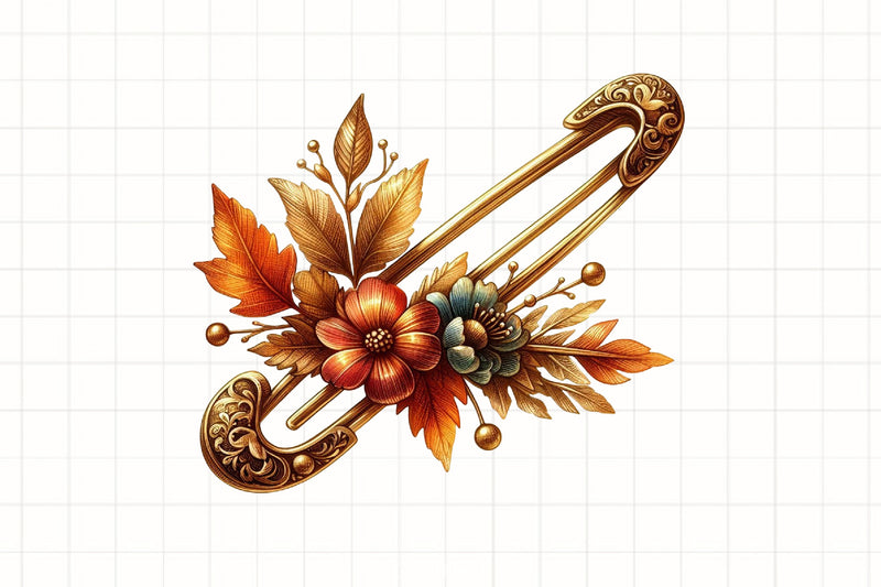 Golden Vintage Autumn Clipart Bundle - CraftNest - Digital Crafting and Art