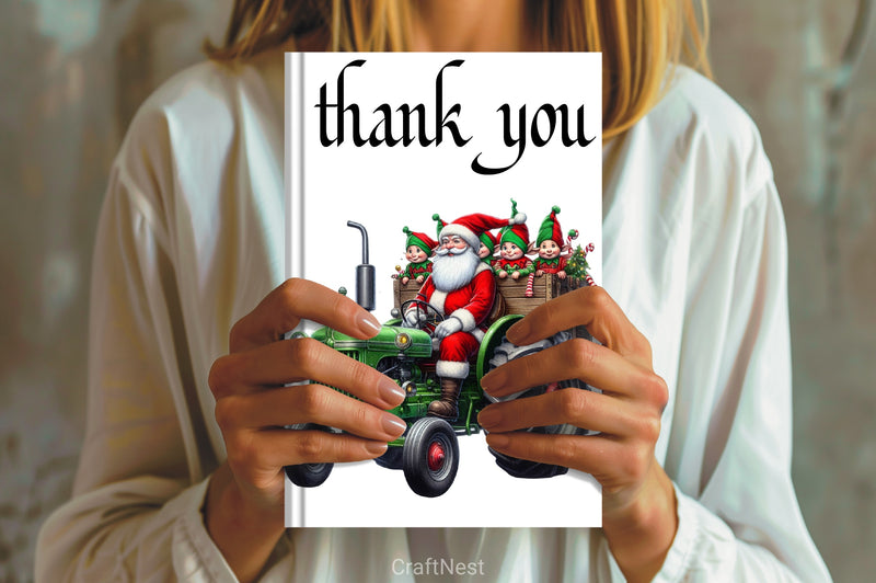 Christmas Santa Tractor Clipart Bundle - CraftNest - Digital Crafting and Art