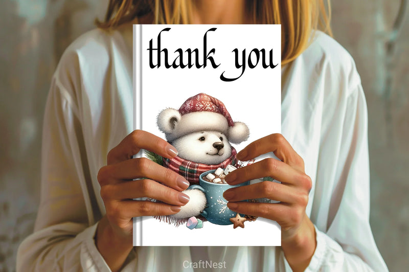 Christmas Polar Bear Clipart Bundle - CraftNest - Digital Crafting and Art