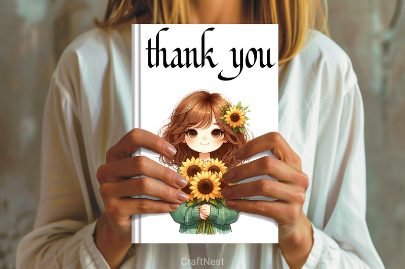 Girls Fall Flowers Clipart Bundle - CraftNest - Digital Crafting and Art