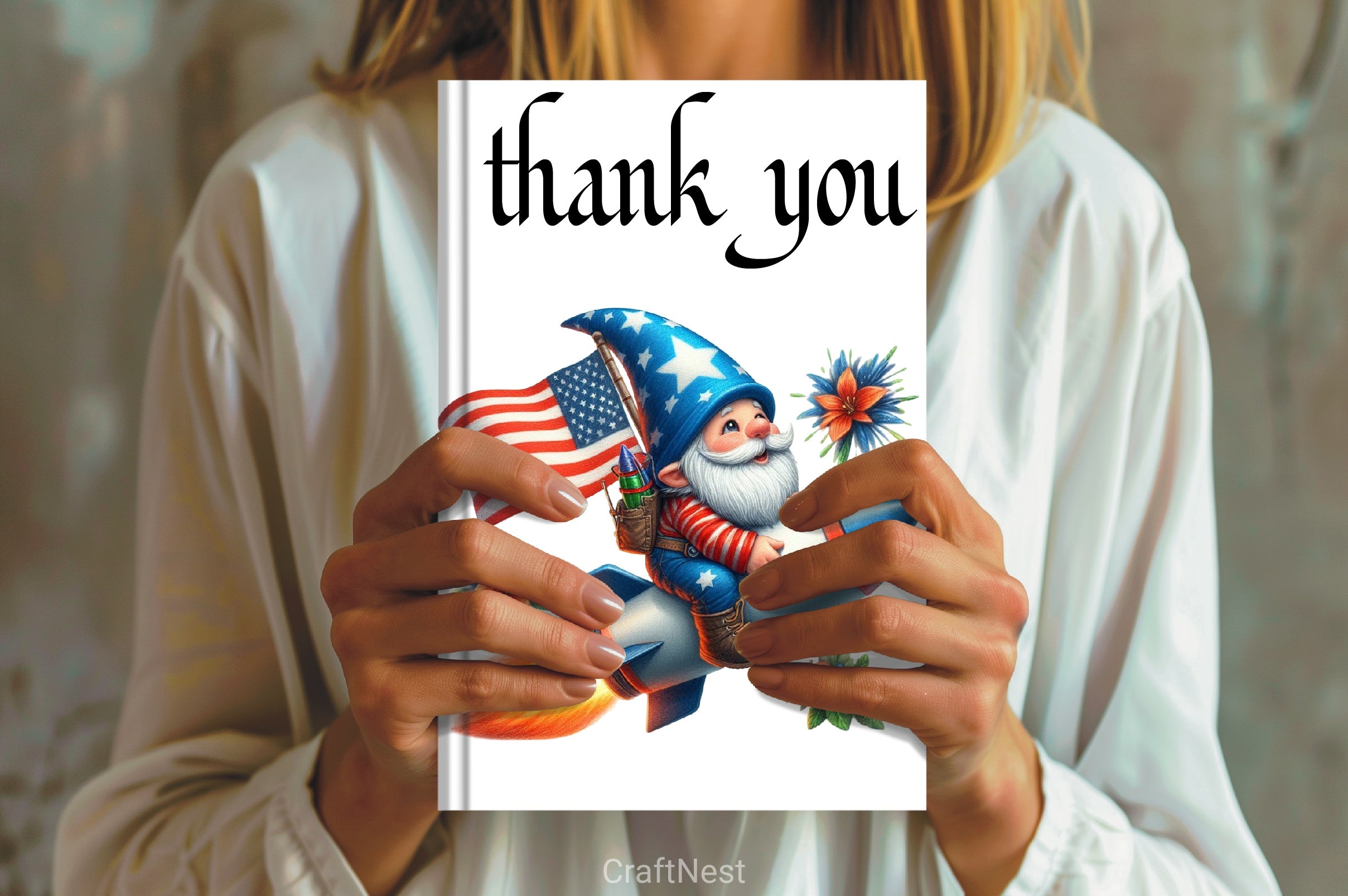 Gnome USA Flag Patriotic Clipart Bundle - CraftNest - Digital Crafting and Art