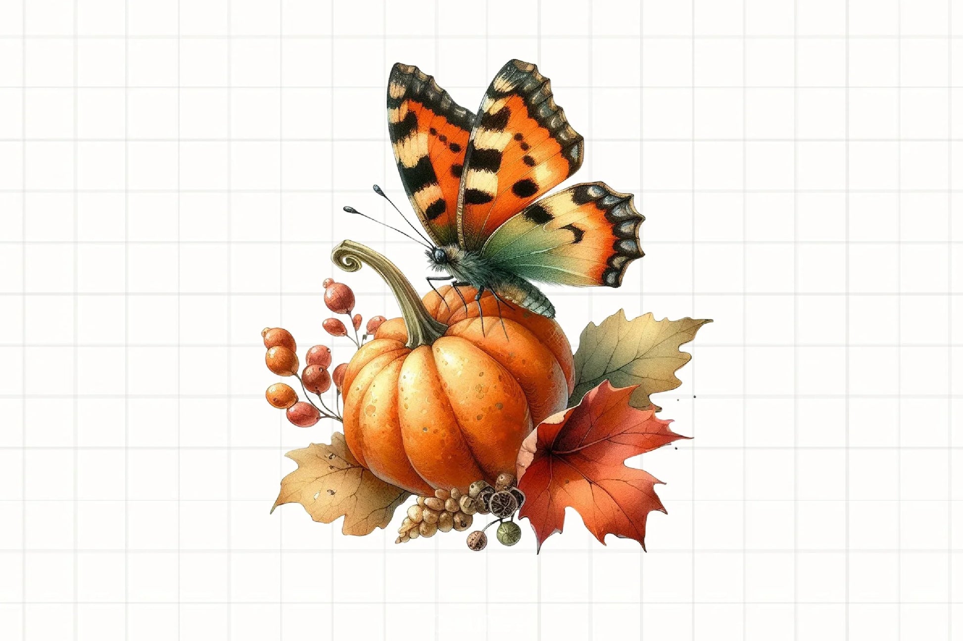 Fall Butterfly Garden Clipart Bundle - CraftNest - Digital Crafting and Art