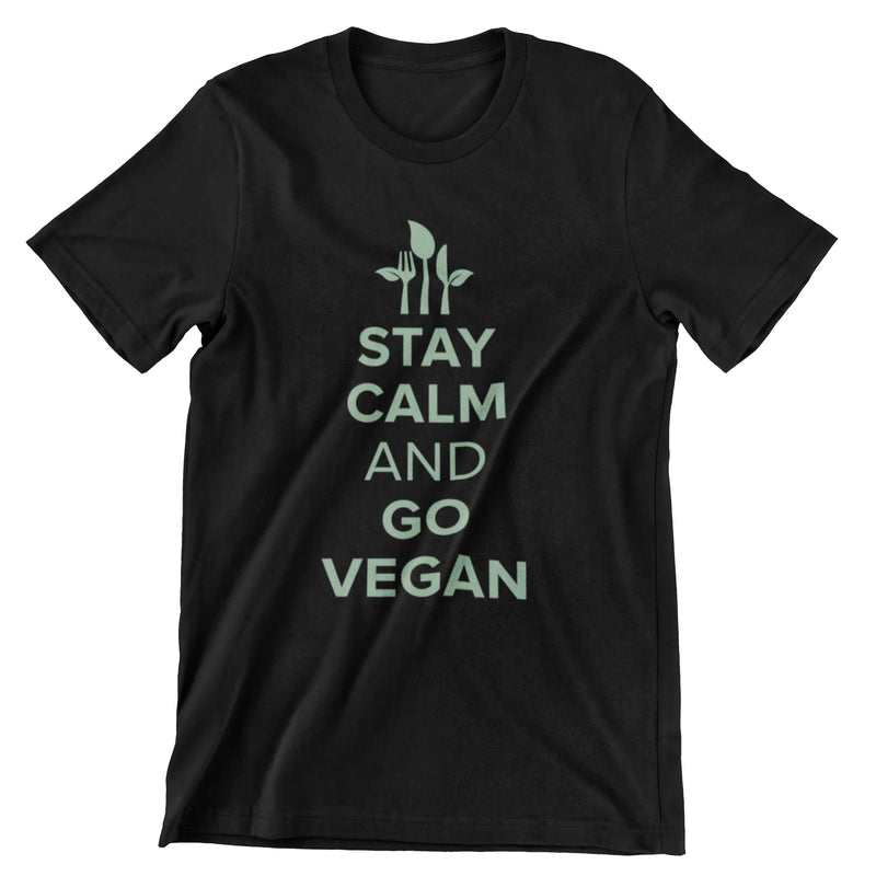 Stay Calm And Go Vegan T-Shirt - CraftNest - Digital Crafting and Art