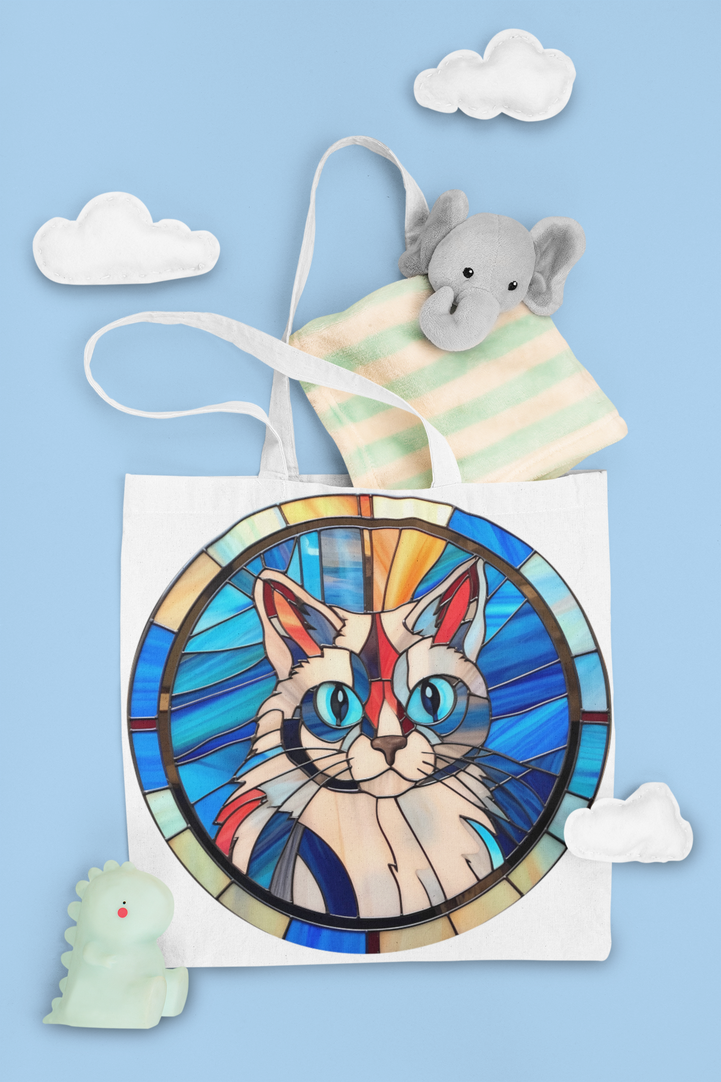 Stained Glass Cats Clipart - CraftNest