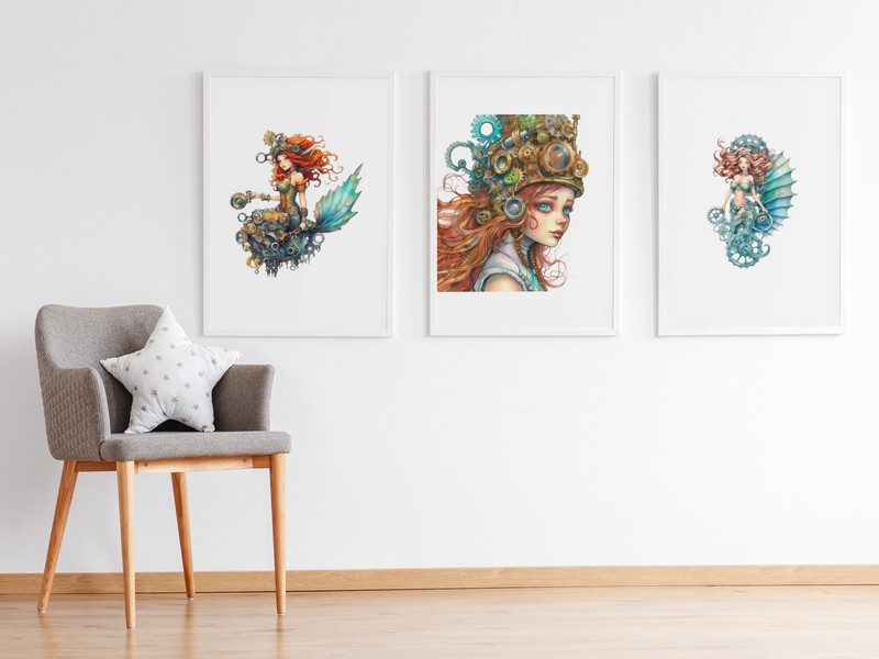 Steampunk Mermaids Clipart - CraftNest