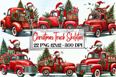 Christmas Truck Skeleton Clipart Bundle - CraftNest - Digital Crafting and Art
