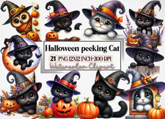 Halloween Cat Clipart Bundle - CraftNest - Digital Crafting and Art