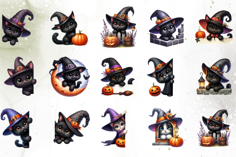 Halloween Cat Clipart Bundle - CraftNest - Digital Crafting and Art
