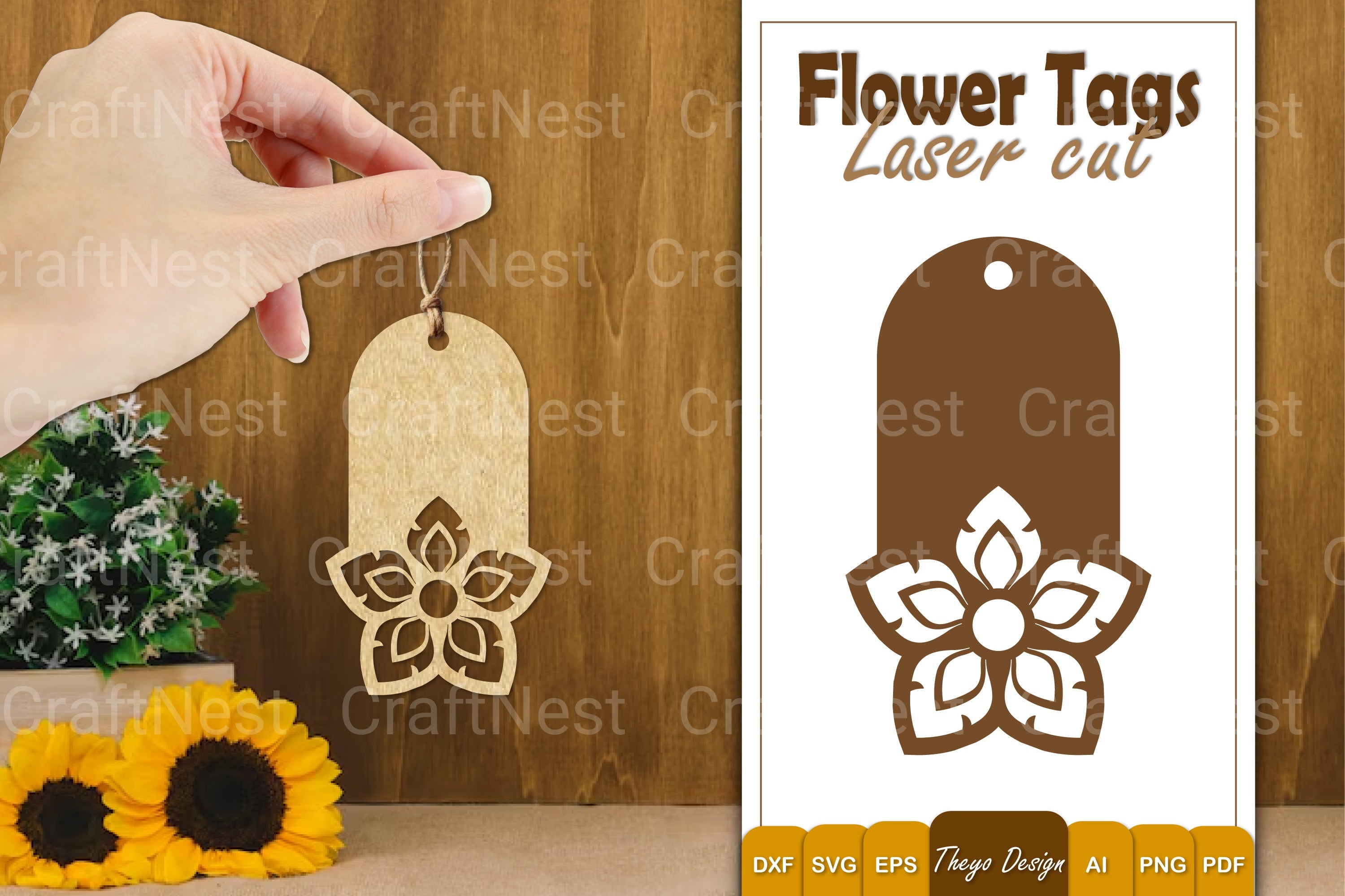 Flower Tags SVG Bundle