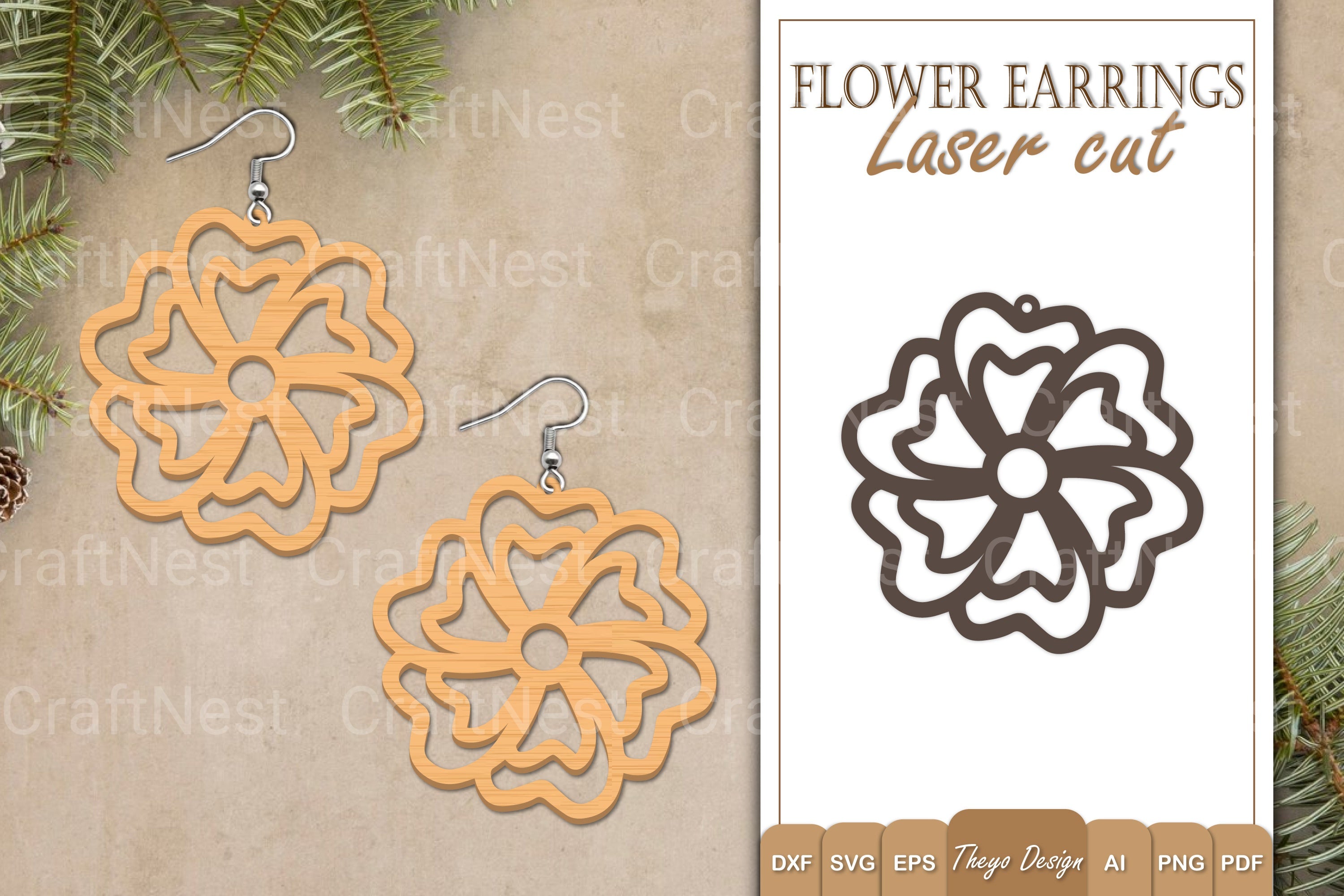 Earrings Flower SVG Bundle