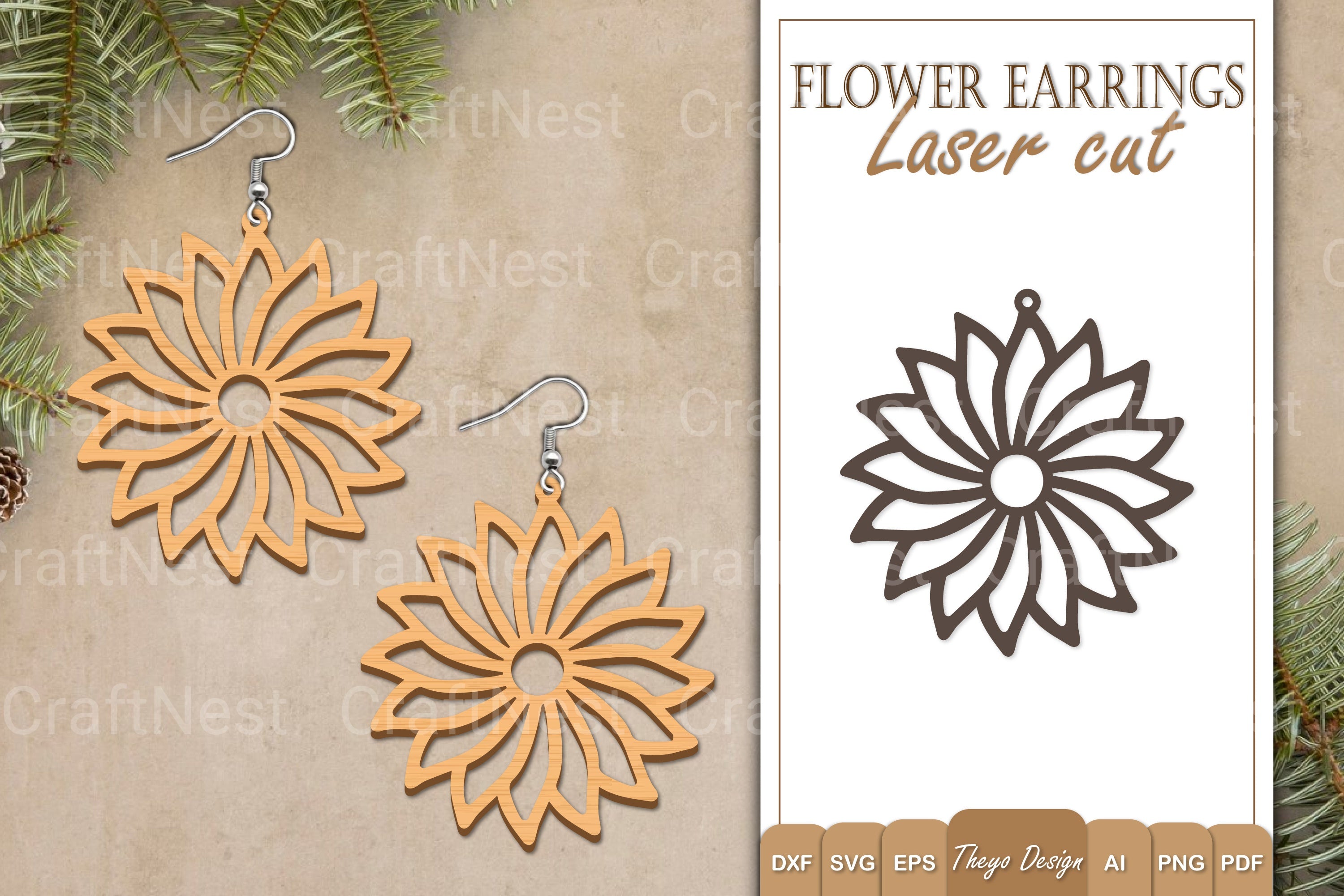 Earrings Flower SVG Bundle