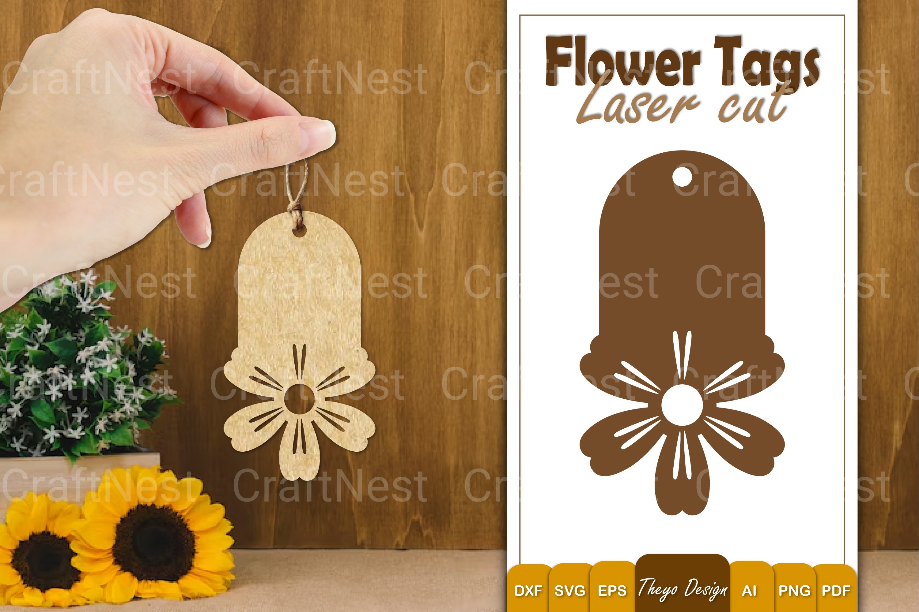 Flower Tags SVG Bundle