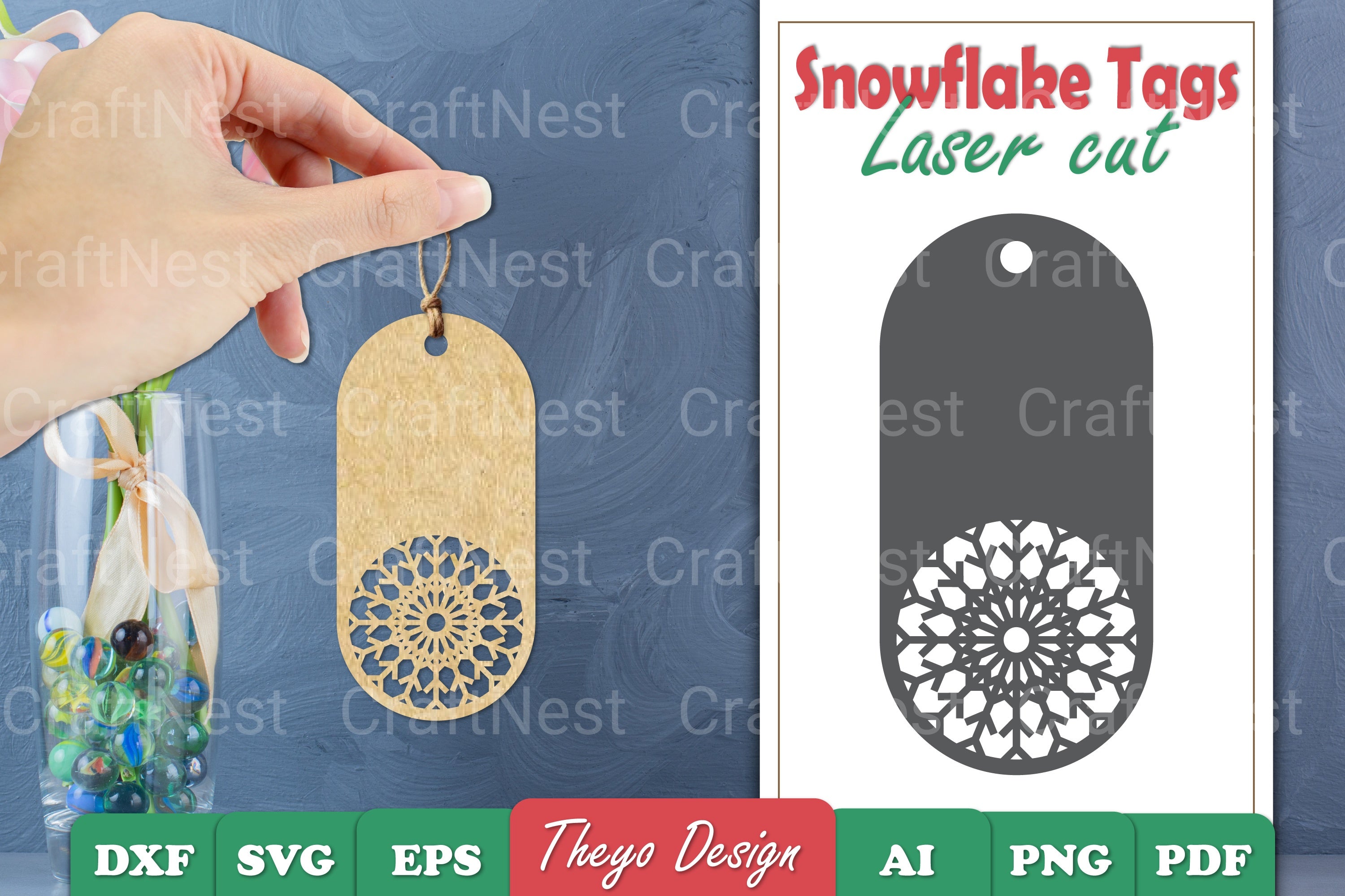 Snowflake Tags SVG Bundle