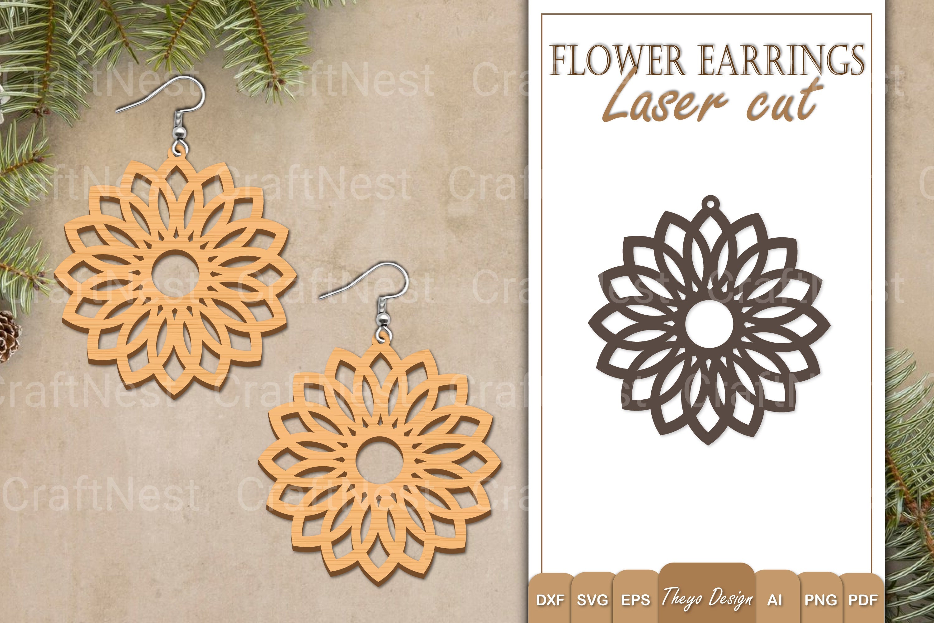 Earrings Flower SVG Bundle