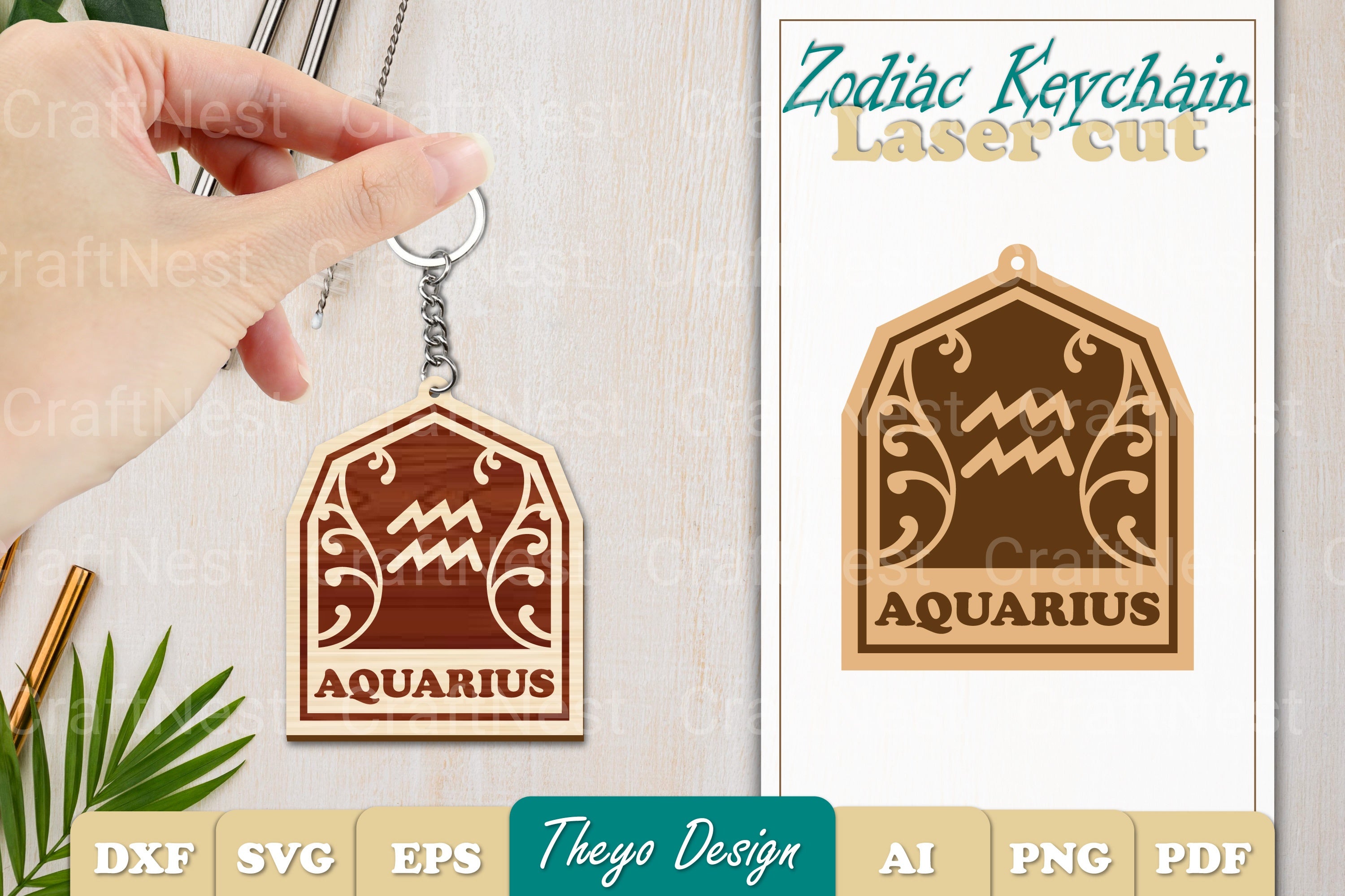 Zodiac Keychain SVG Bundle