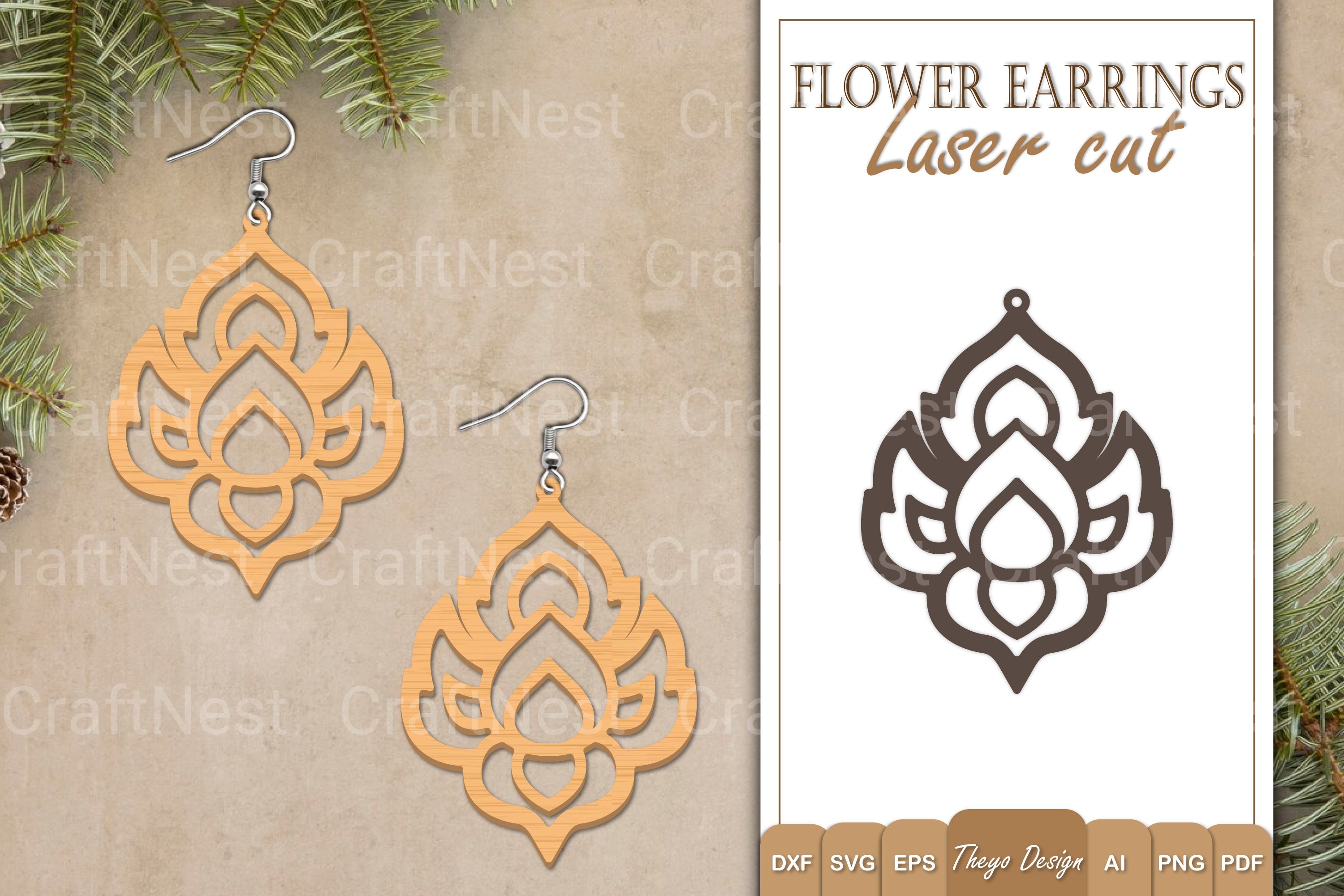Earrings Flower SVG Bundle