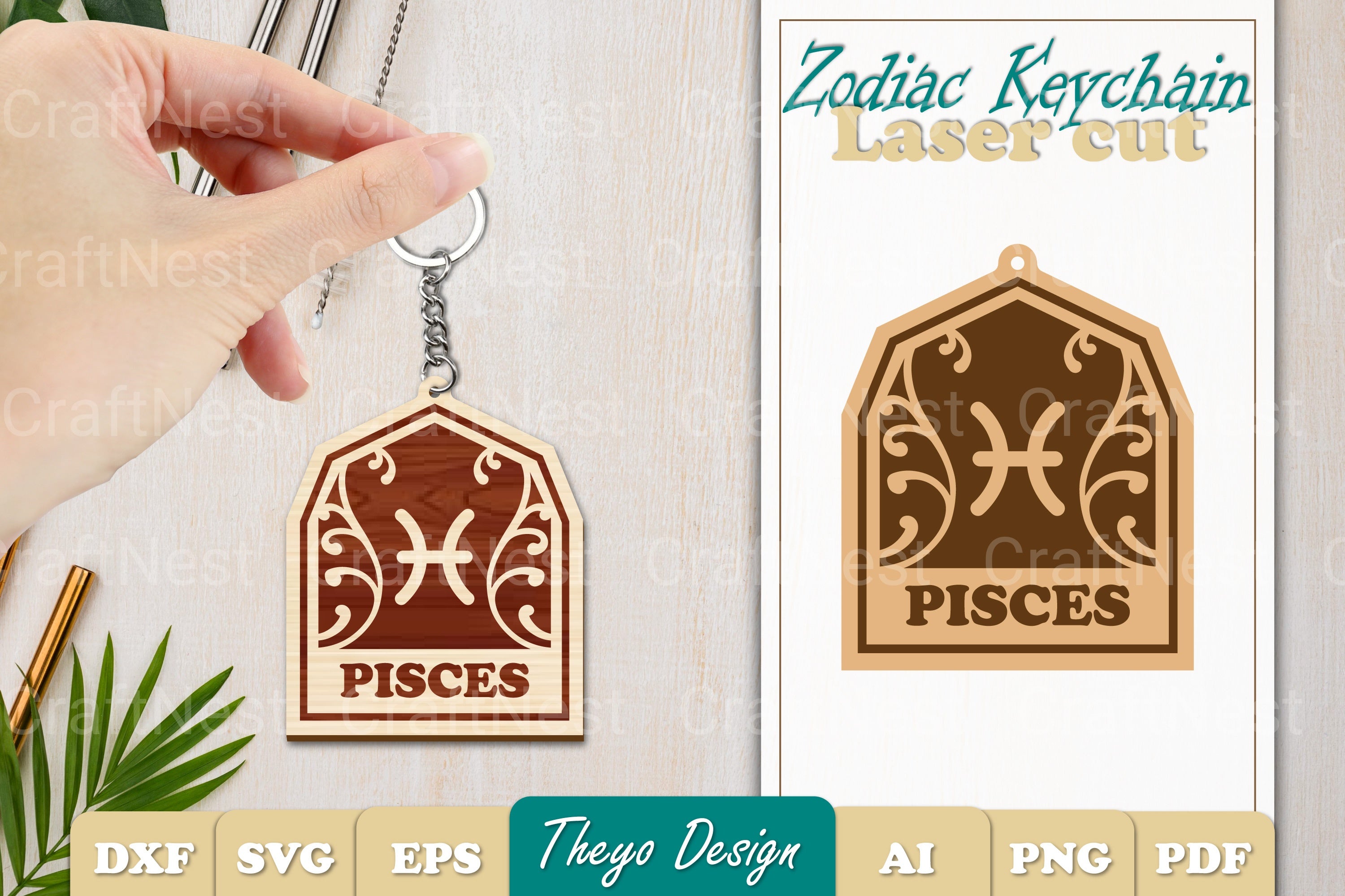 Zodiac Keychain SVG Bundle