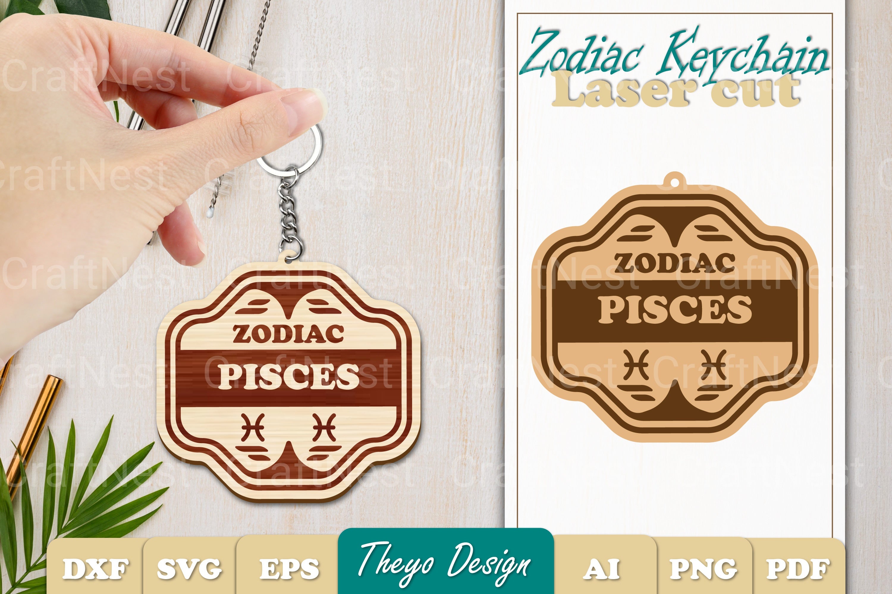 Zodiac Keychain SVG Bundle