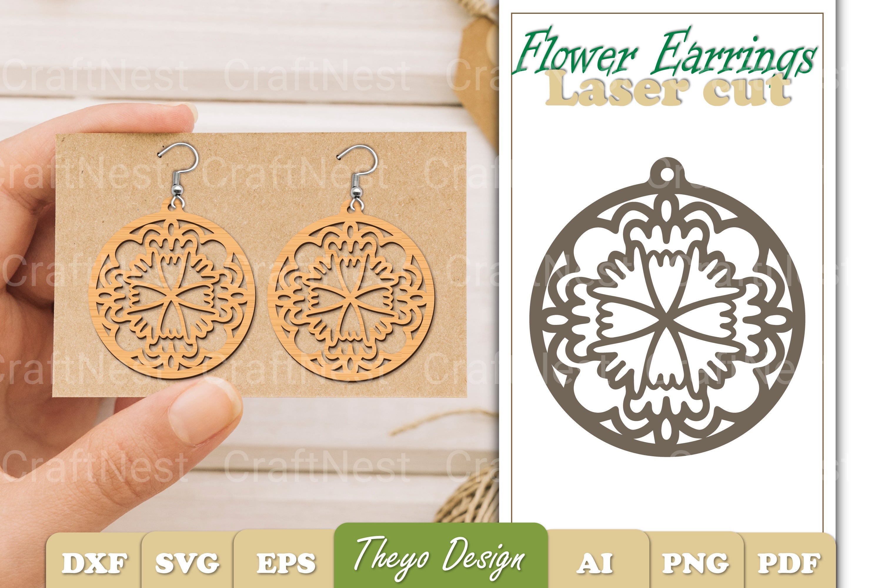 Earrings Flower SVG Bundle