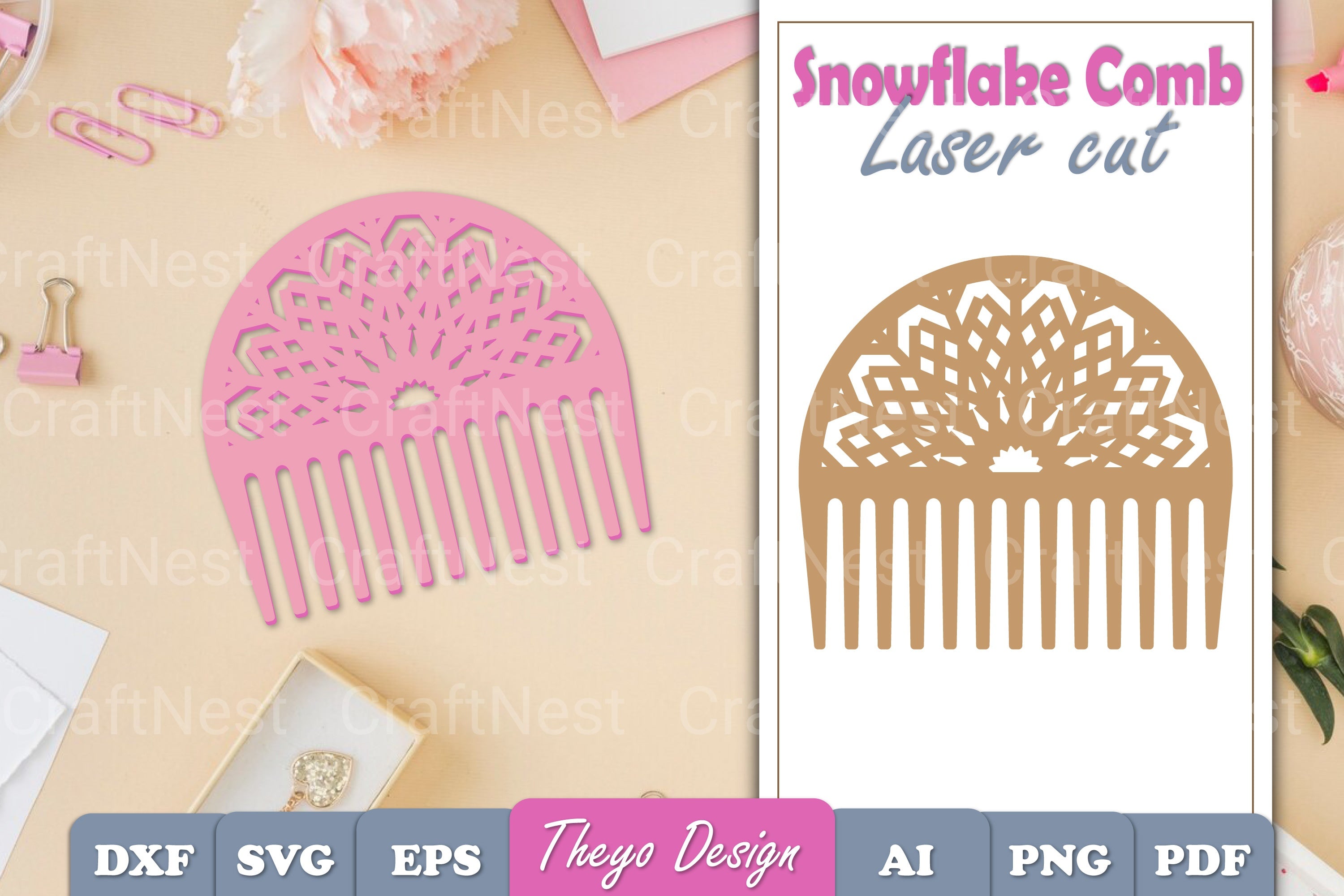 Comb Snowflake SVG Bundle