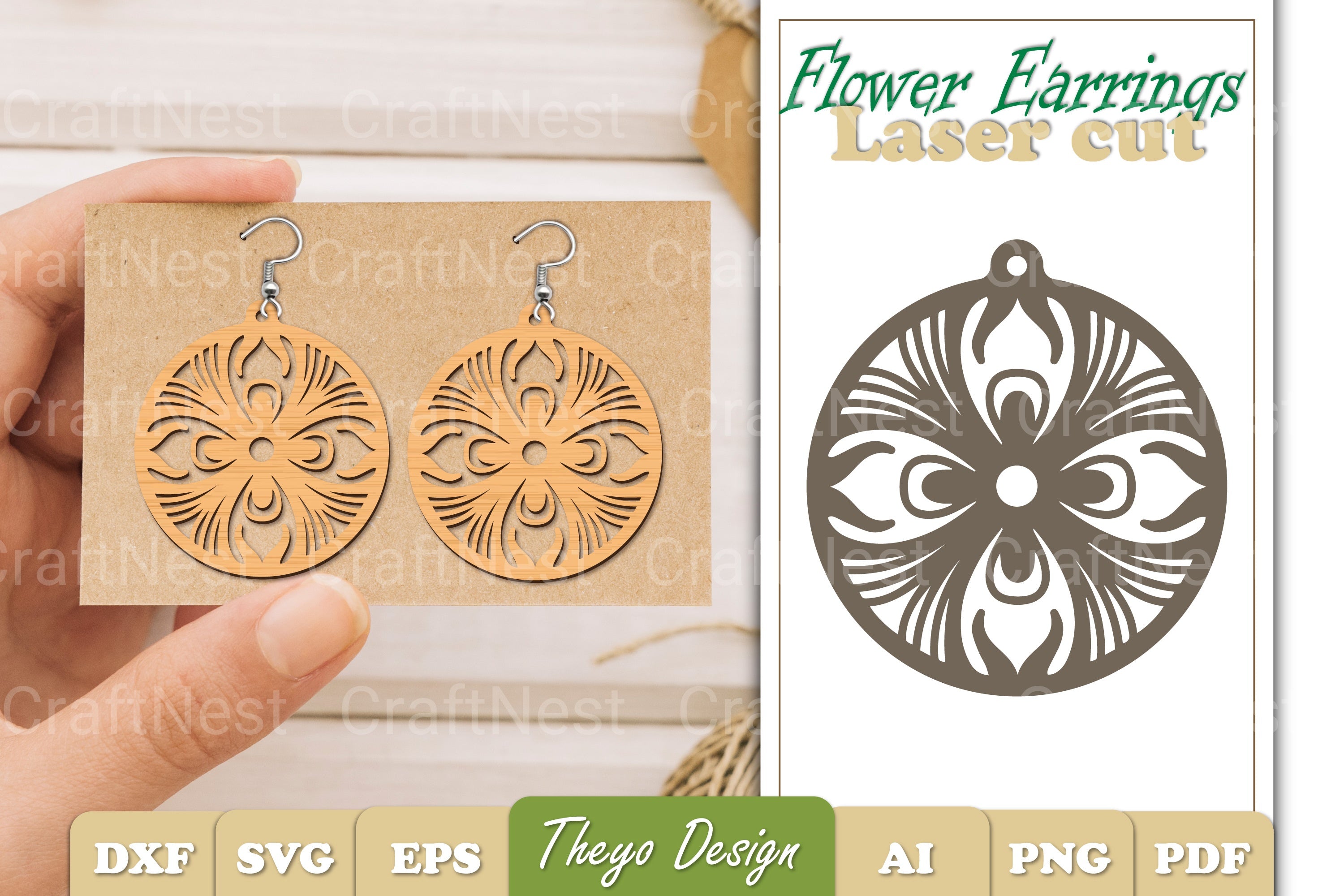 Flower Earrings SVG Bundle
