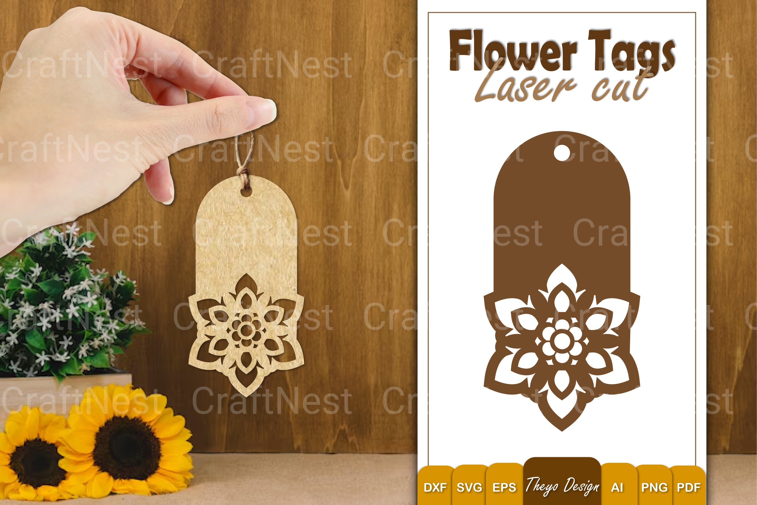 Flower Tags SVG Bundle