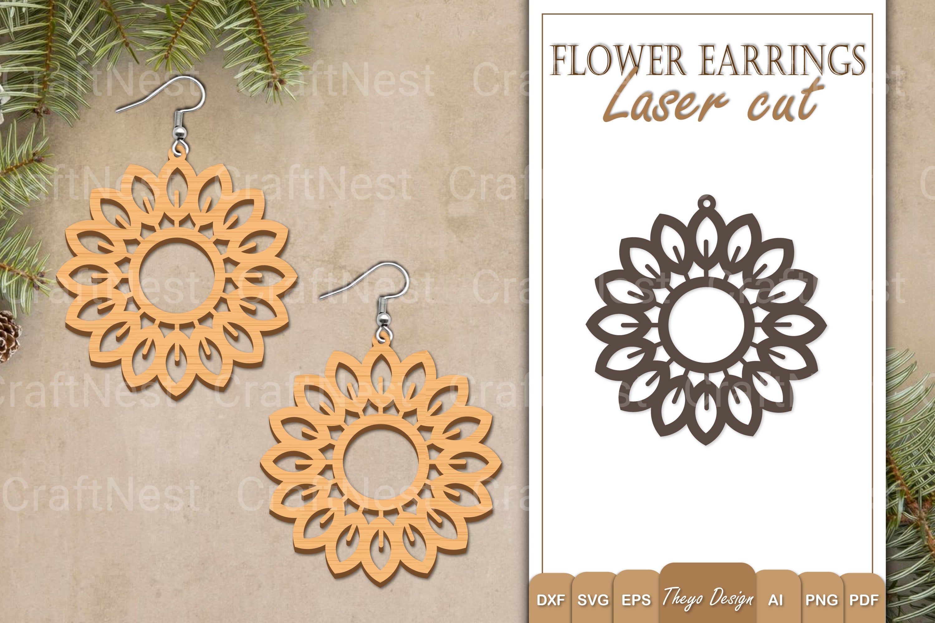 Earrings Flower SVG Bundle