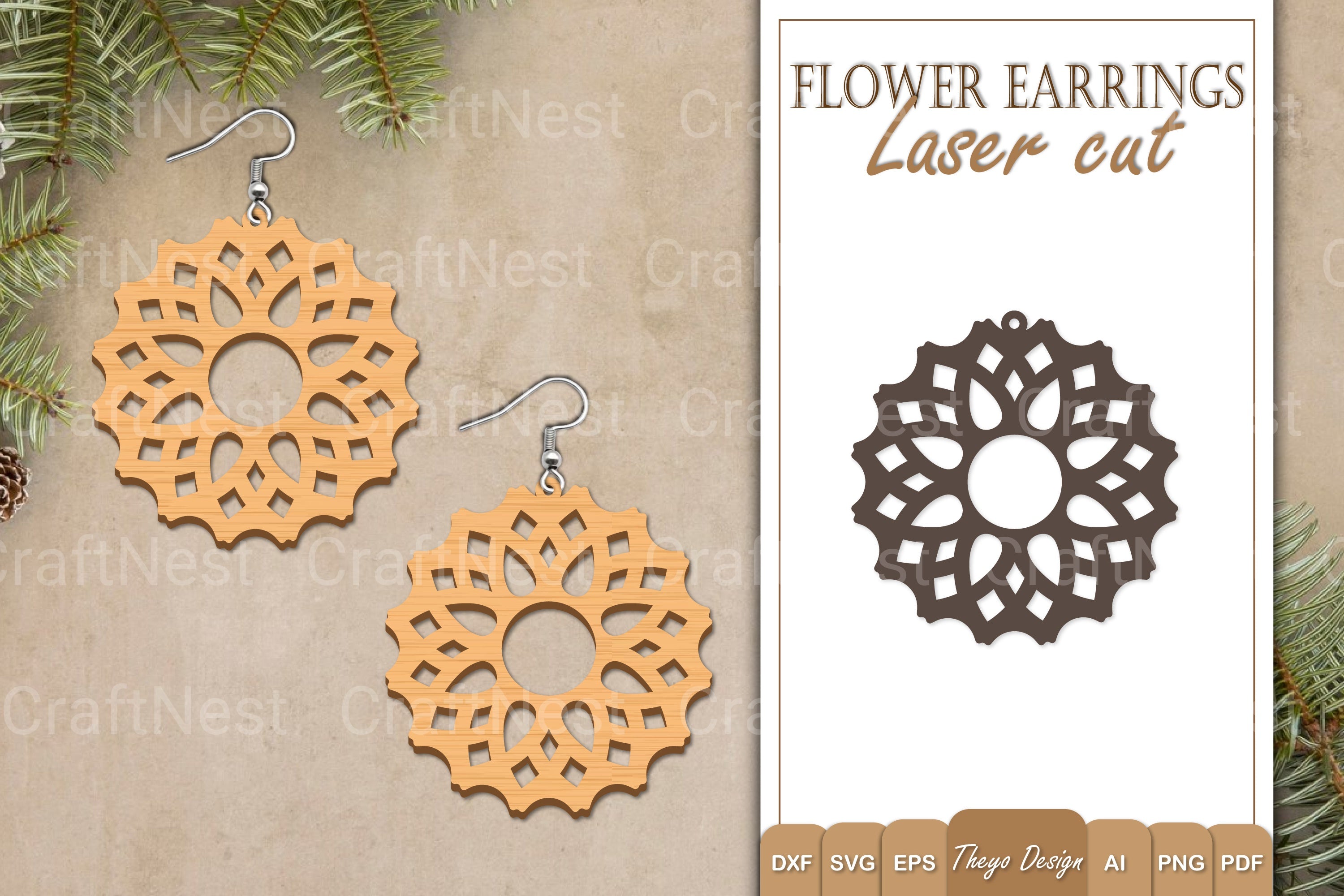 Earrings Flower SVG Bundle