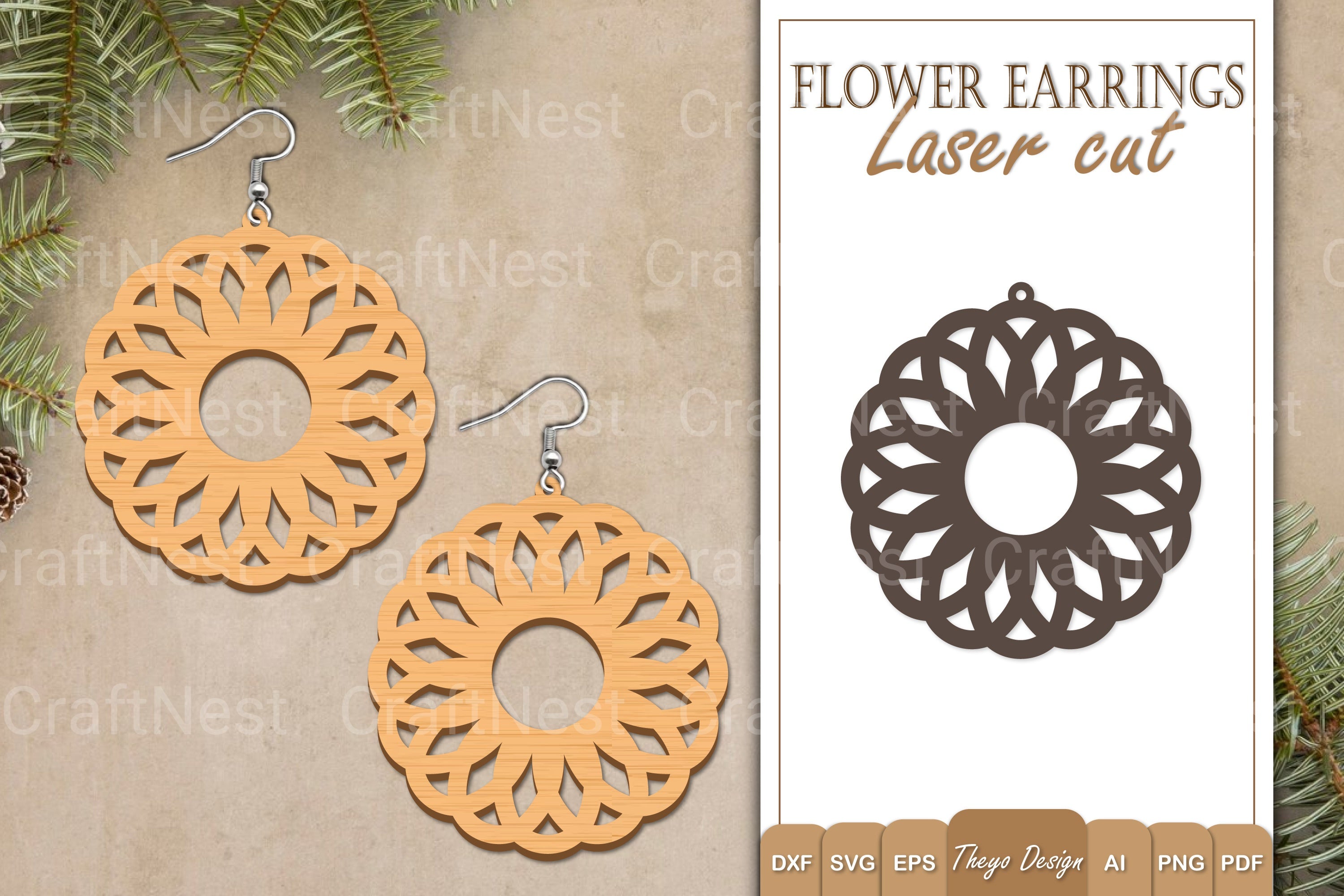 Earrings Flower SVG Bundle