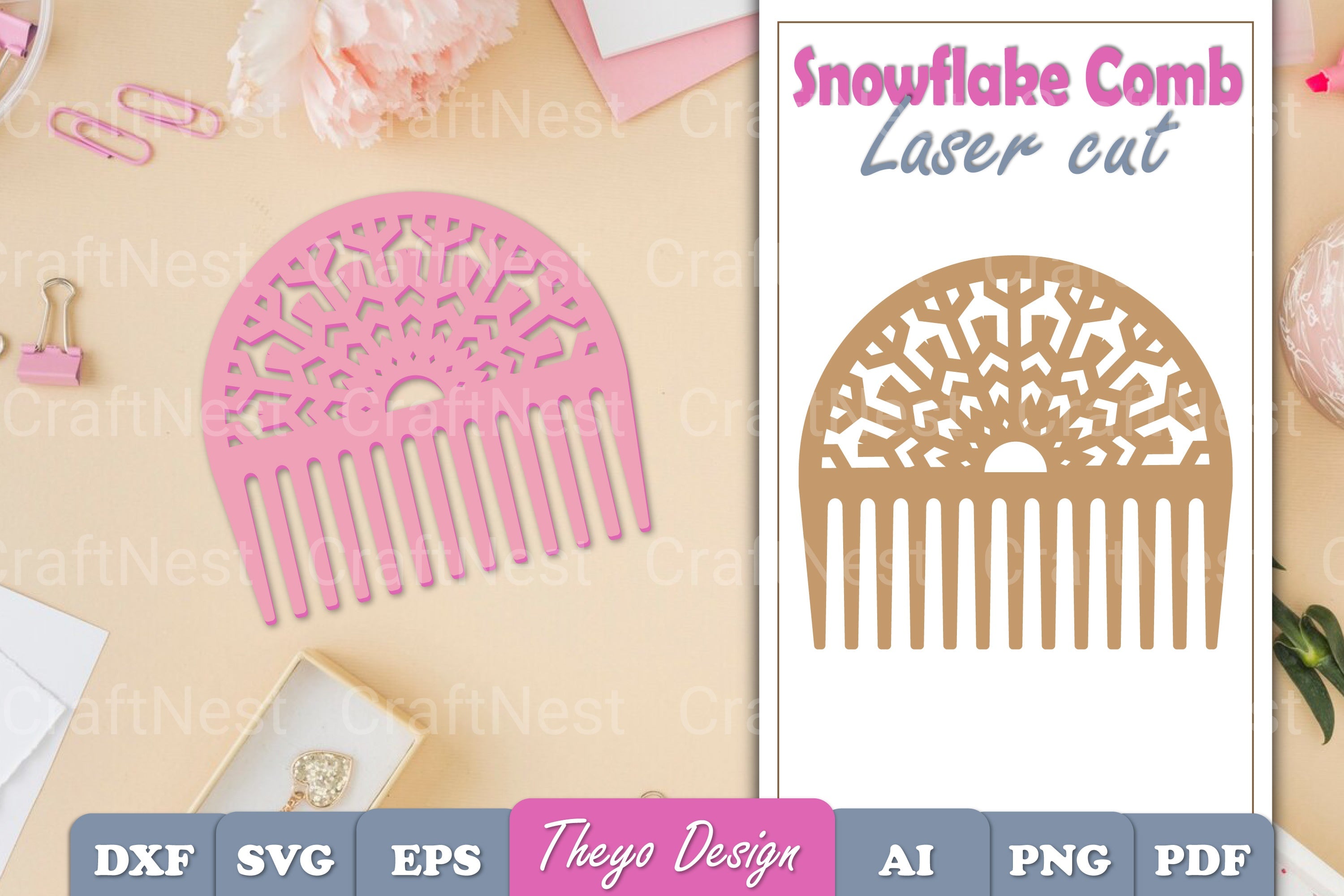 Comb Snowflake SVG Bundle