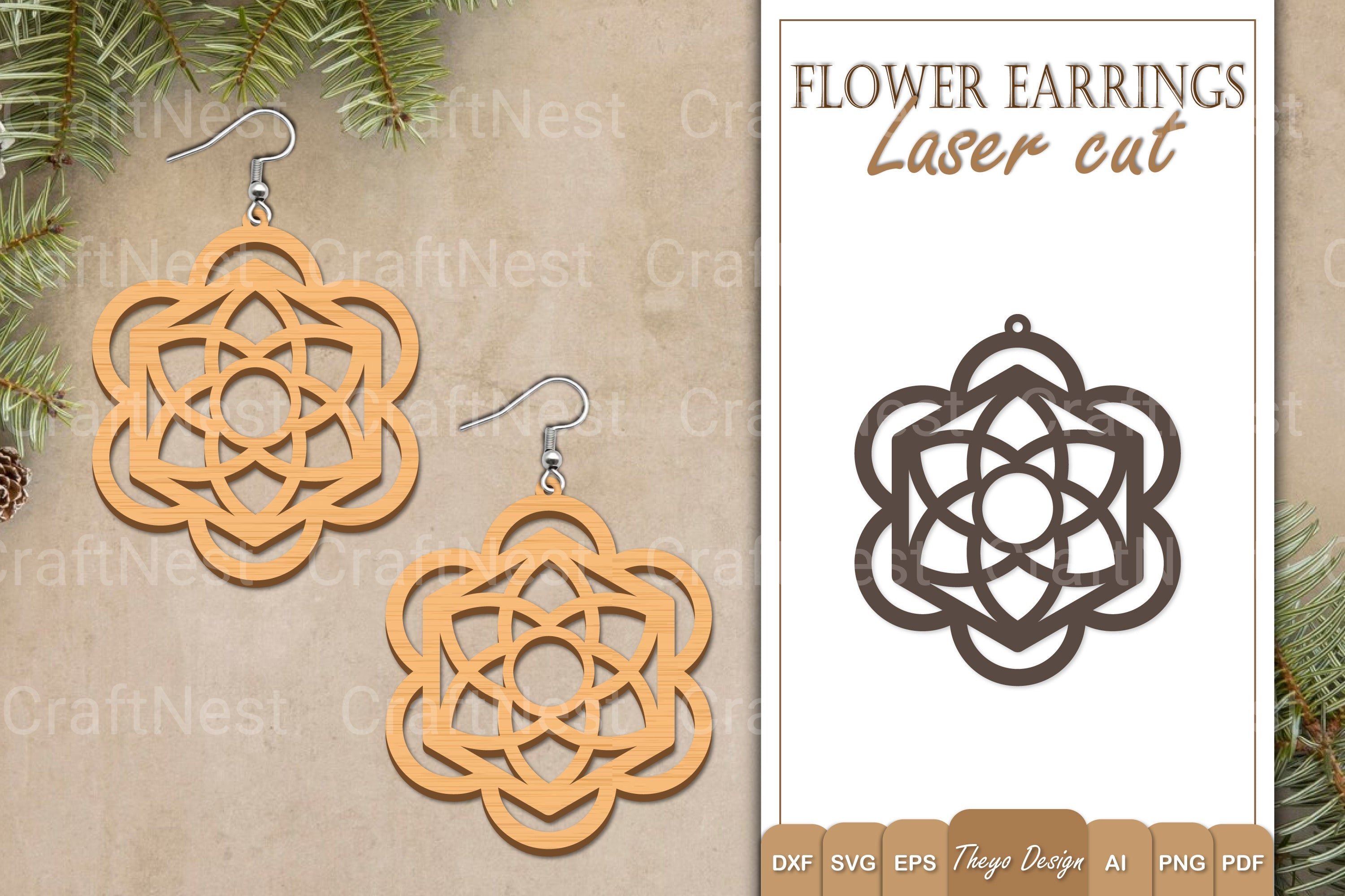 Earrings Flower SVG Bundle