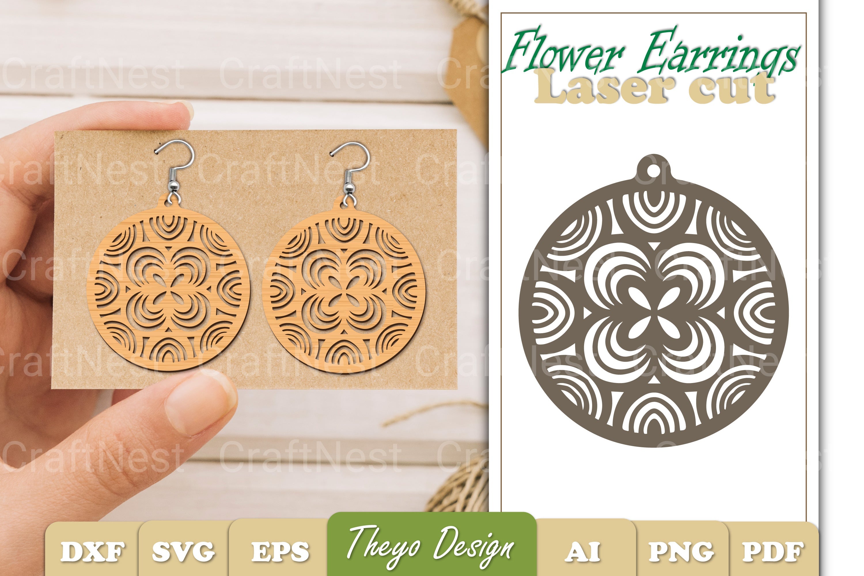 Flower Earrings SVG Bundle