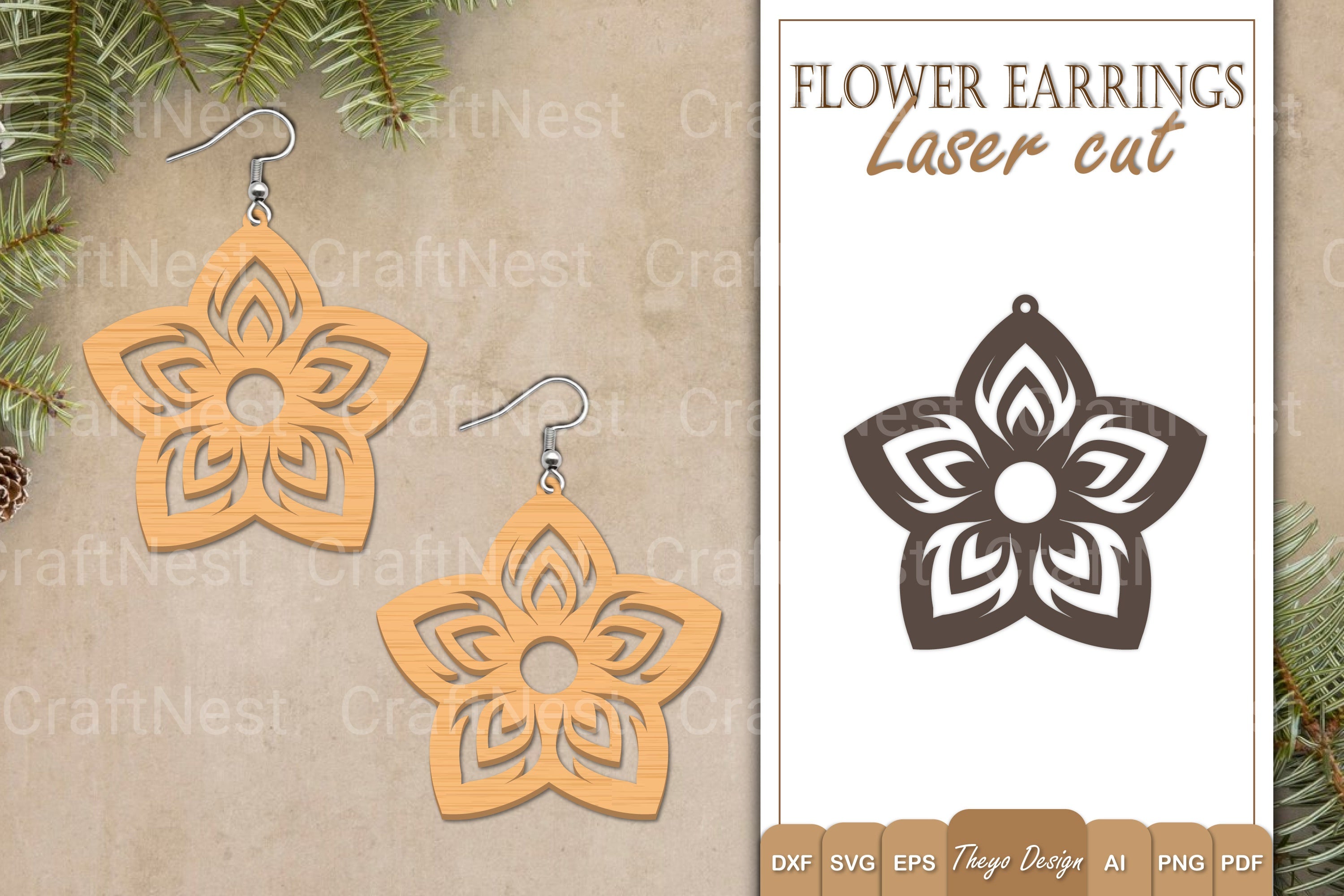 Earrings Flower SVG Bundle