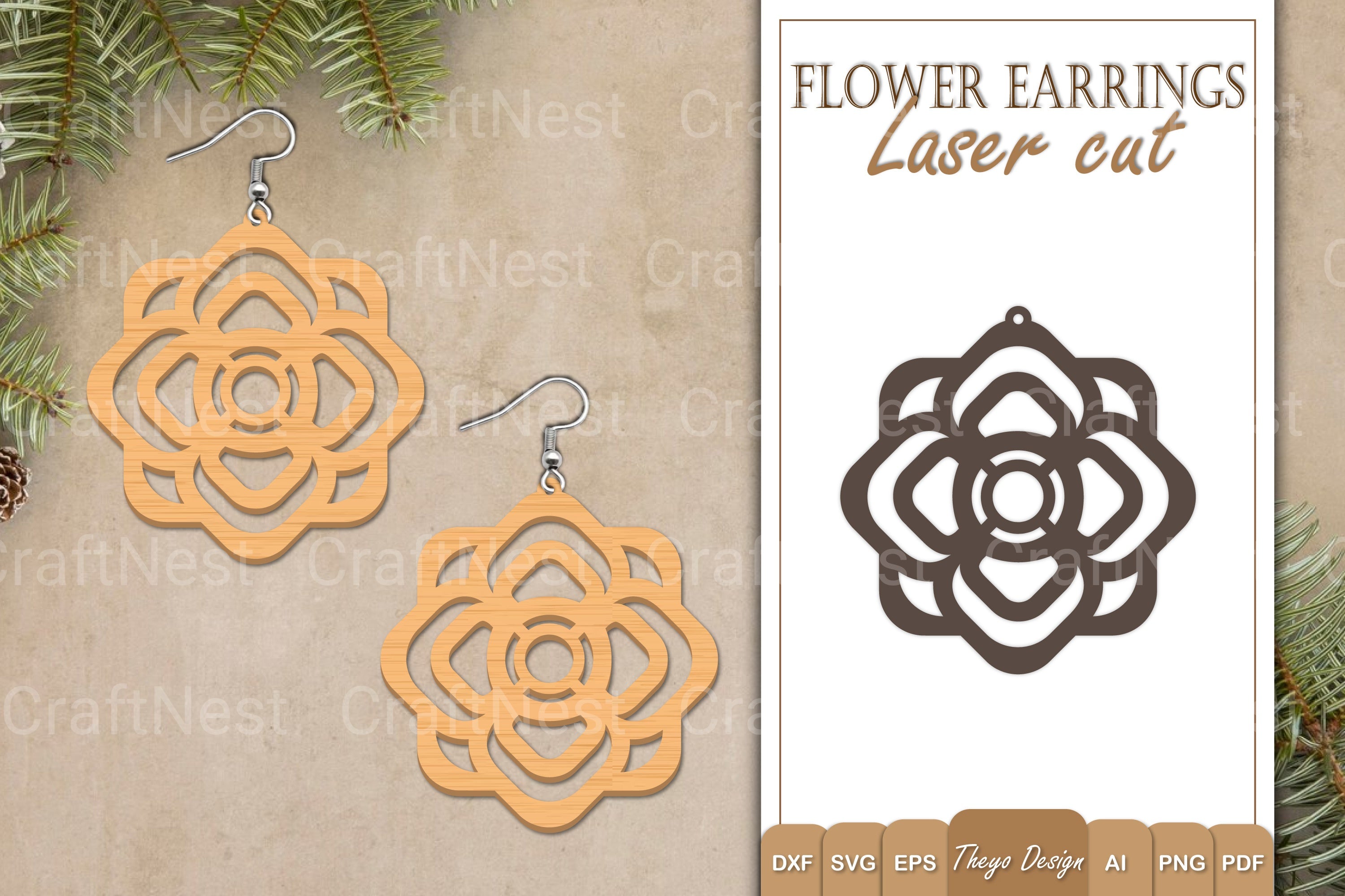 Earrings Flower SVG Bundle