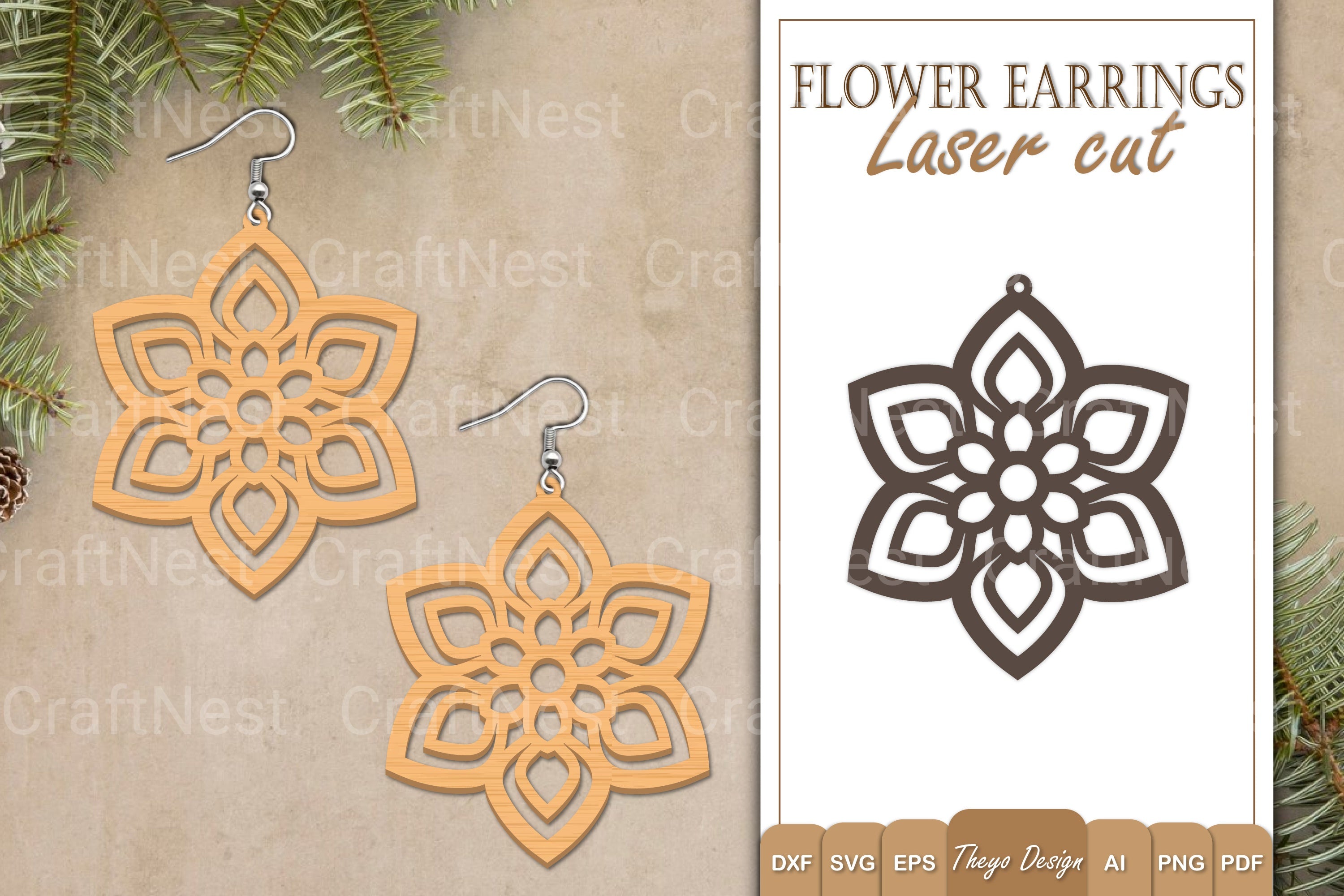 Earrings Flower SVG Bundle