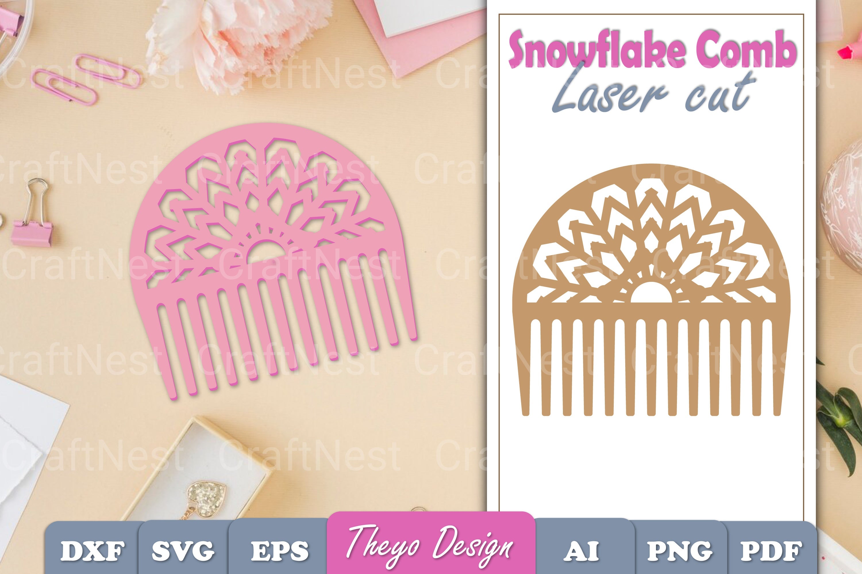 Comb Snowflake SVG Bundle