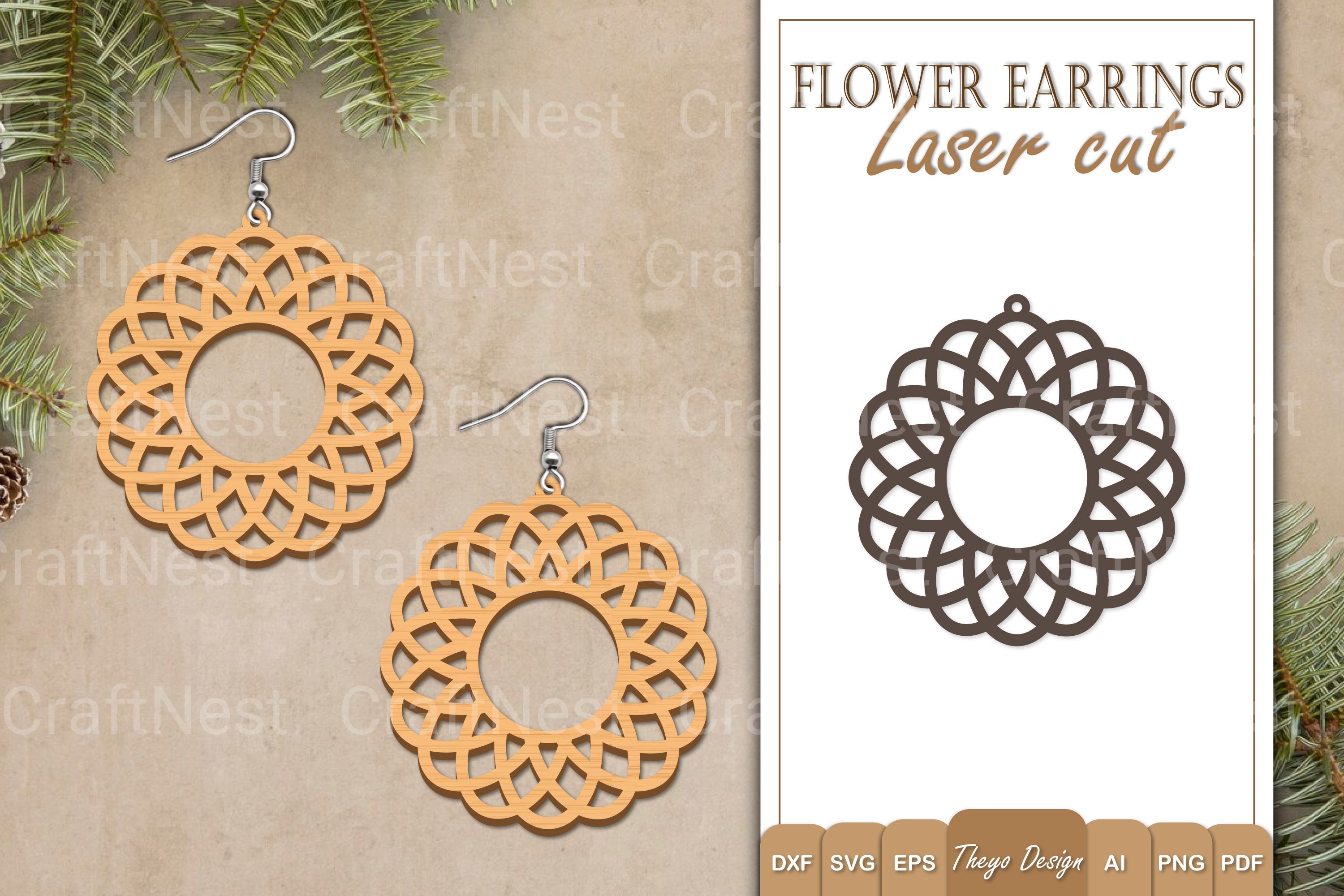 Earrings Flower SVG Bundle