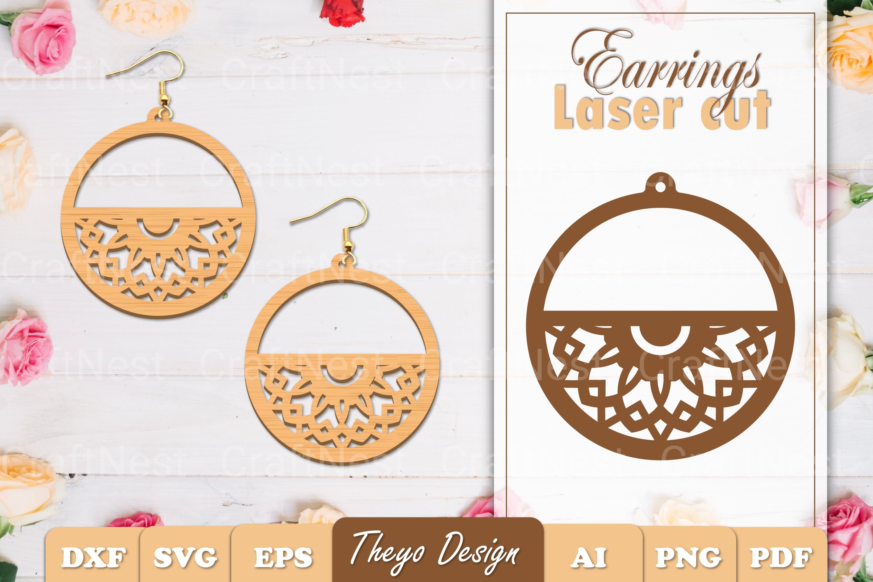 Earrings Mandala SVG Bundle SVG