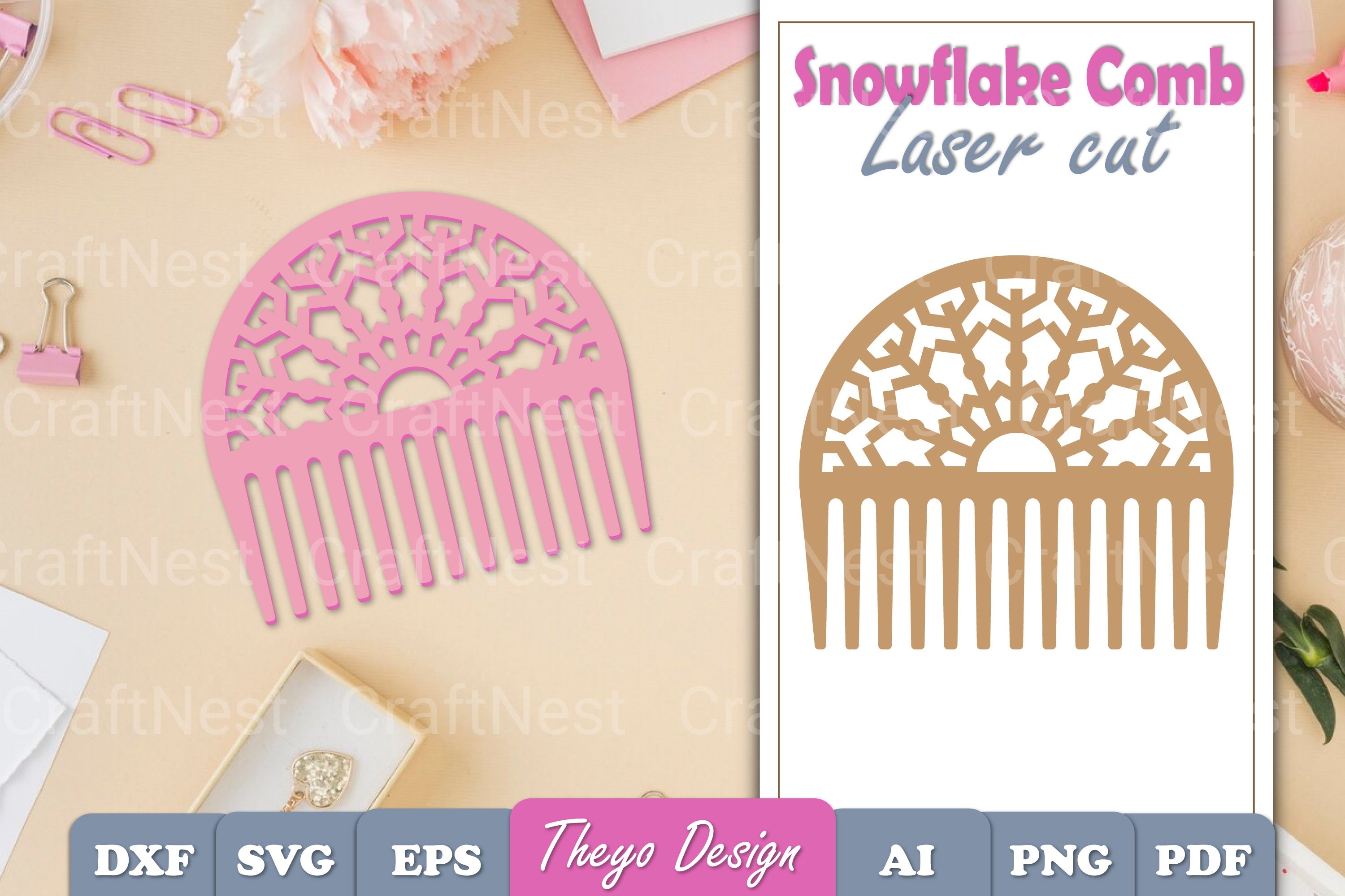 Comb Snowflake SVG Bundle