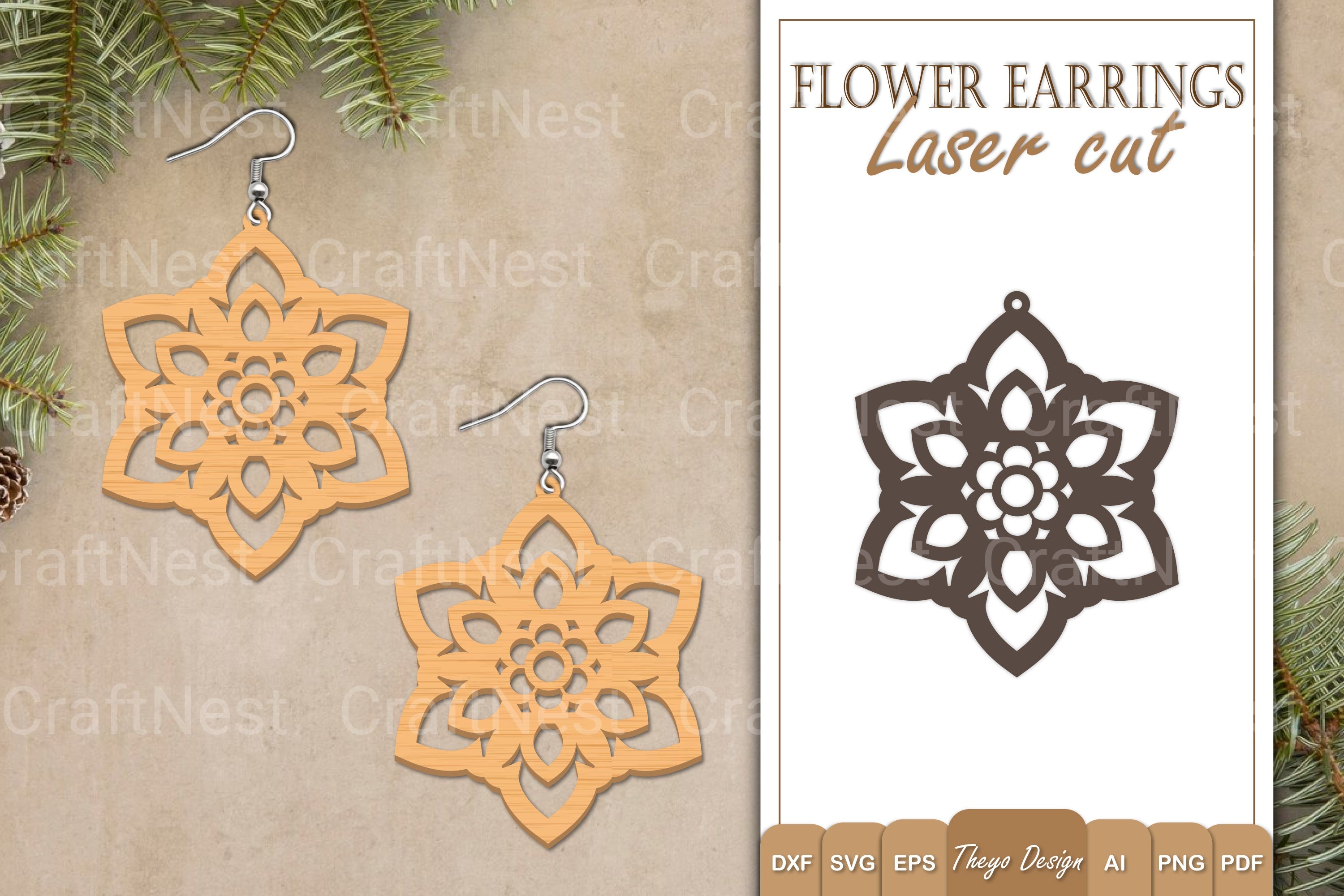 Earrings Flower SVG Bundle