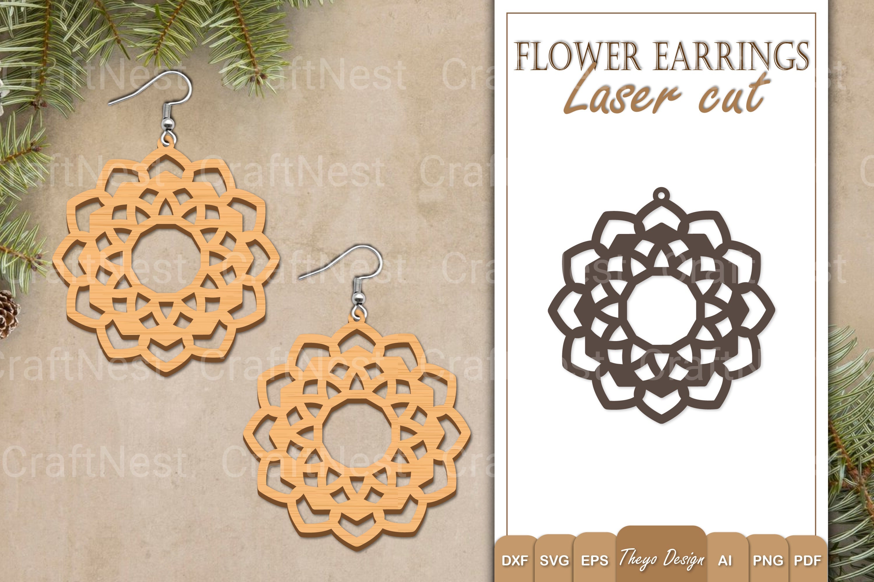 Flower Earrings SVG Bundle