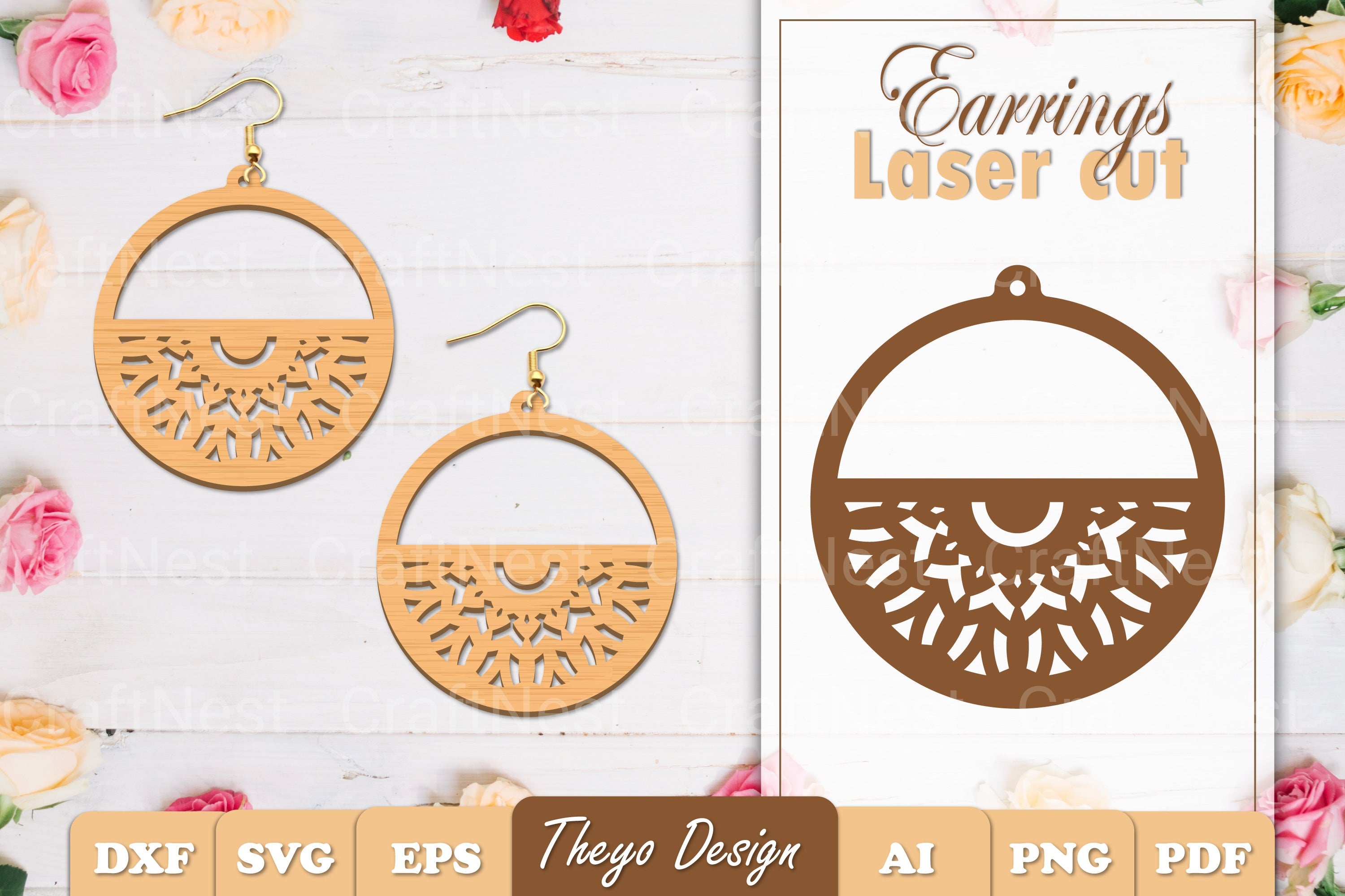 Earrings Mandala SVG Bundle SVG